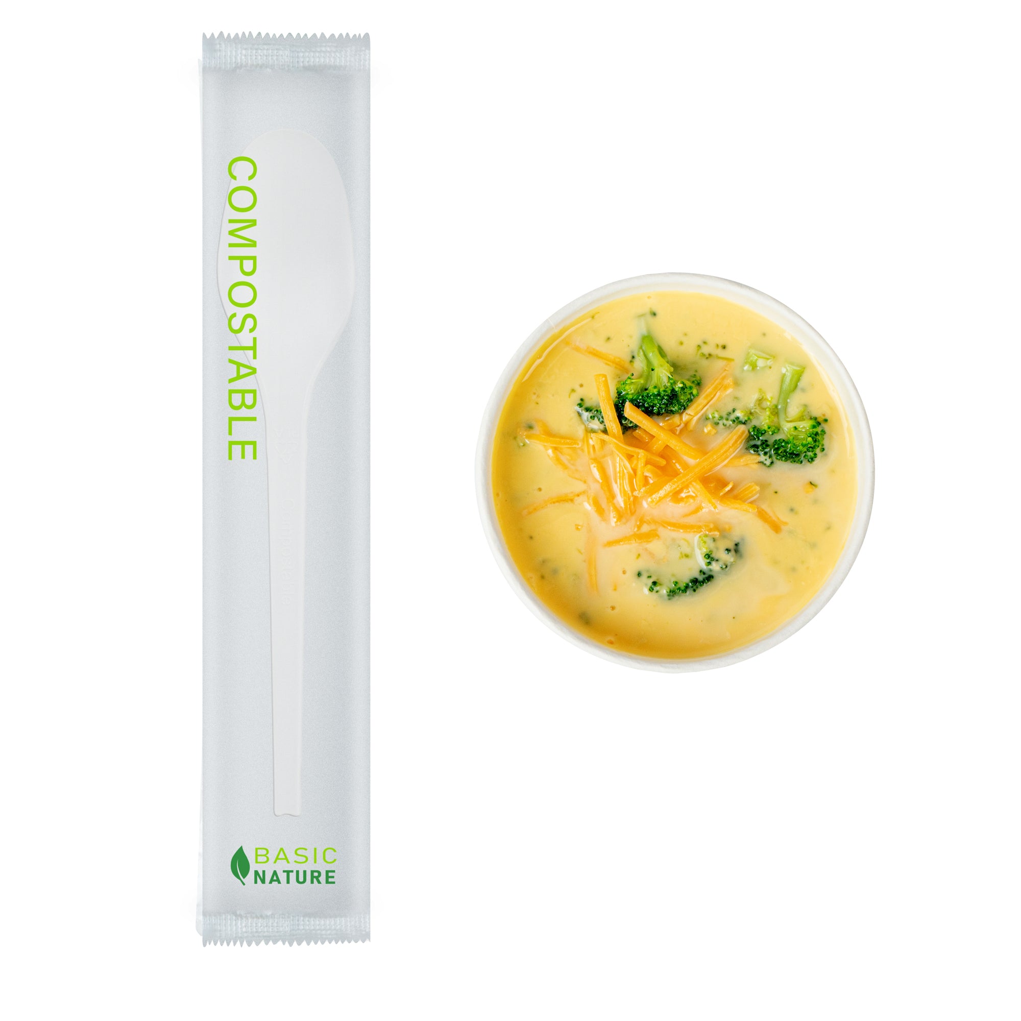 Eco-Friendly White CPLA Compostable Spoons - Heat Resistant, Biodegradable Cutlery (250 Count) - Perfect for Parties, Picnics & Sustainable Dining