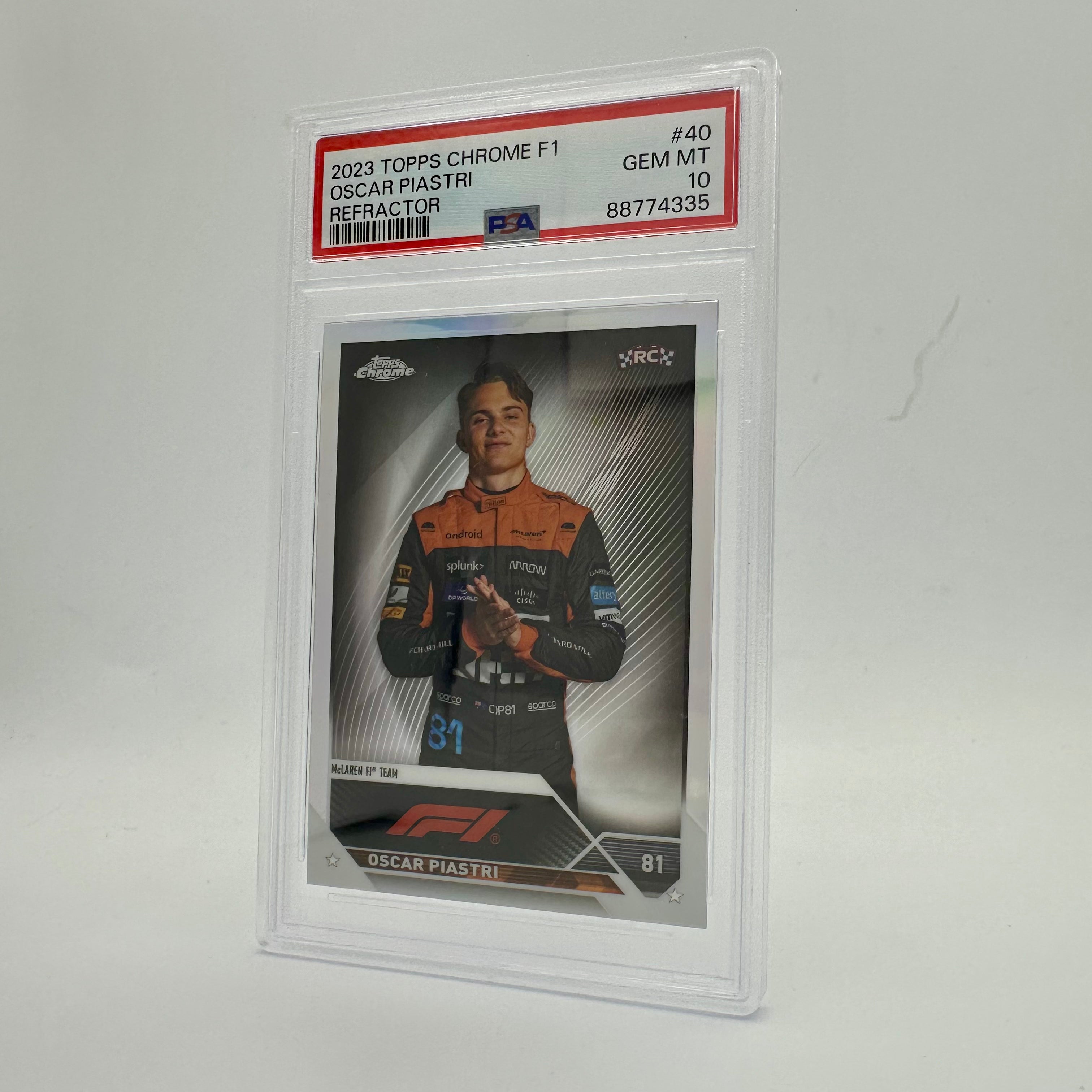 PSA 10 Oscar Piastri #40 2023 Topps Chrome Refractor Rookie Card - Perfect for Collectors, Sports Memorabilia Enthusiasts & Investment