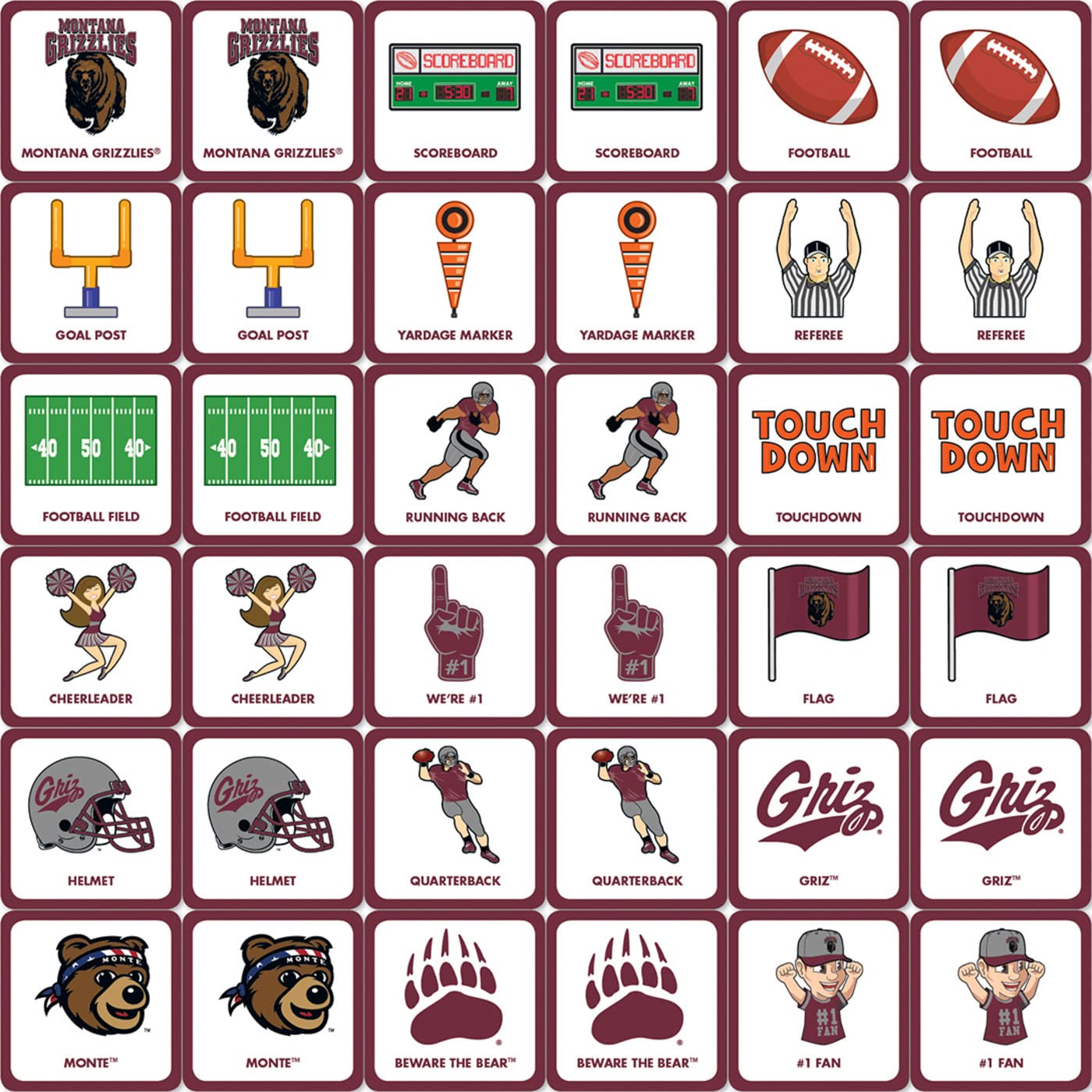 NCAA Unisex Matching Game Set - Perfect for Family Game Nights, College Sports Parties & Tailgating