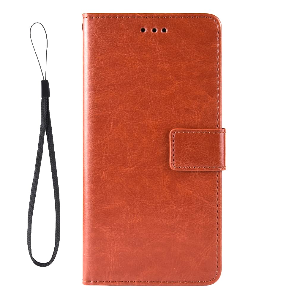 Premium Leather Flip Wallet Case for Xiaomi Mi 12X - Slim Protective Cover with Card Slots & Magnetic Closure (Brown) | Perfect for Business, Travel & Everyday Use