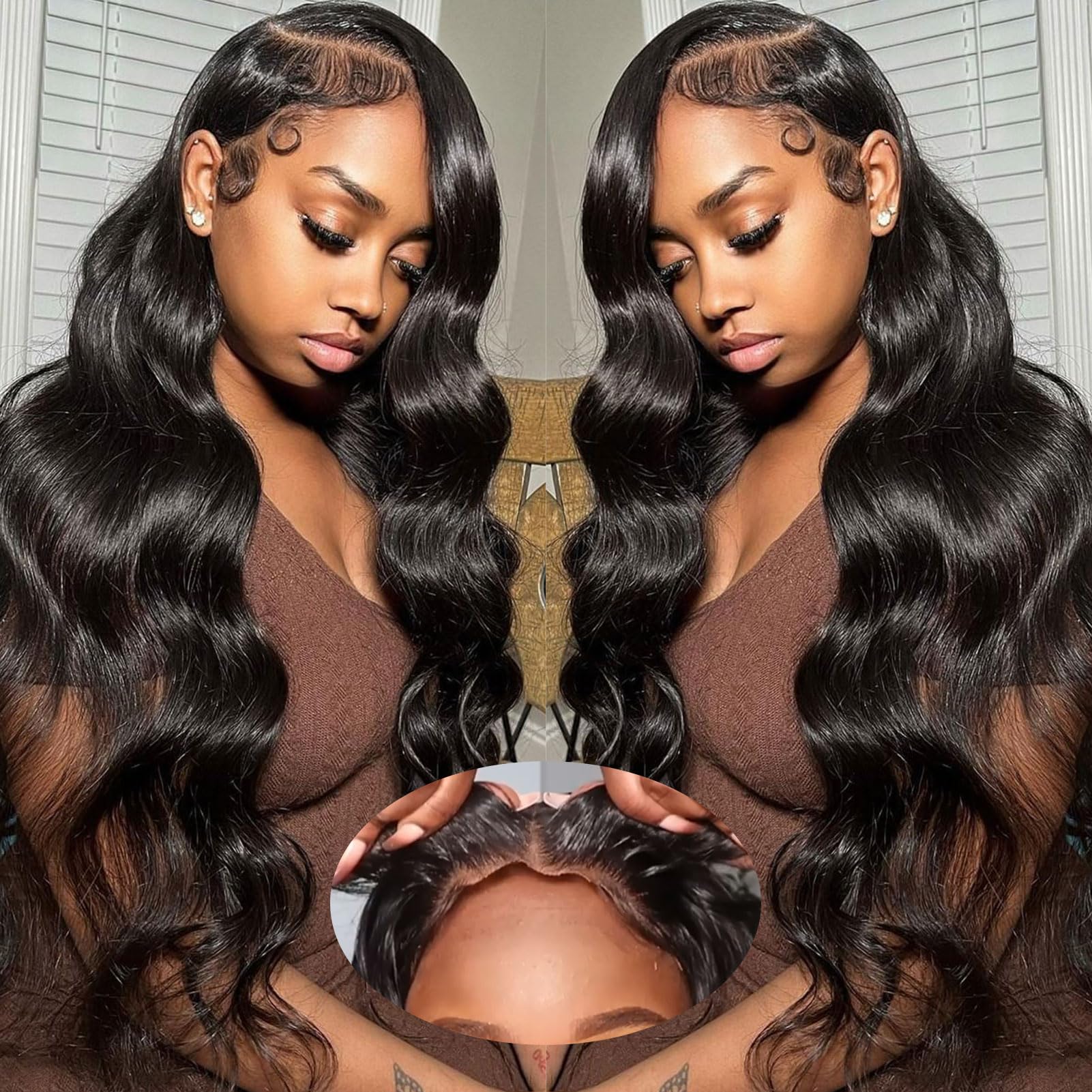 5x5 HD Lace Closure Wigs Human Hair - Glueless Wear & Go Precut Lace Front Wig - Ready to Wear No Glue Body Wave 180% Density - Pre Plucked Human Hair Wigs for Women (30 Inch) - Perfect for Daily Wear, Parties & Protective Styling