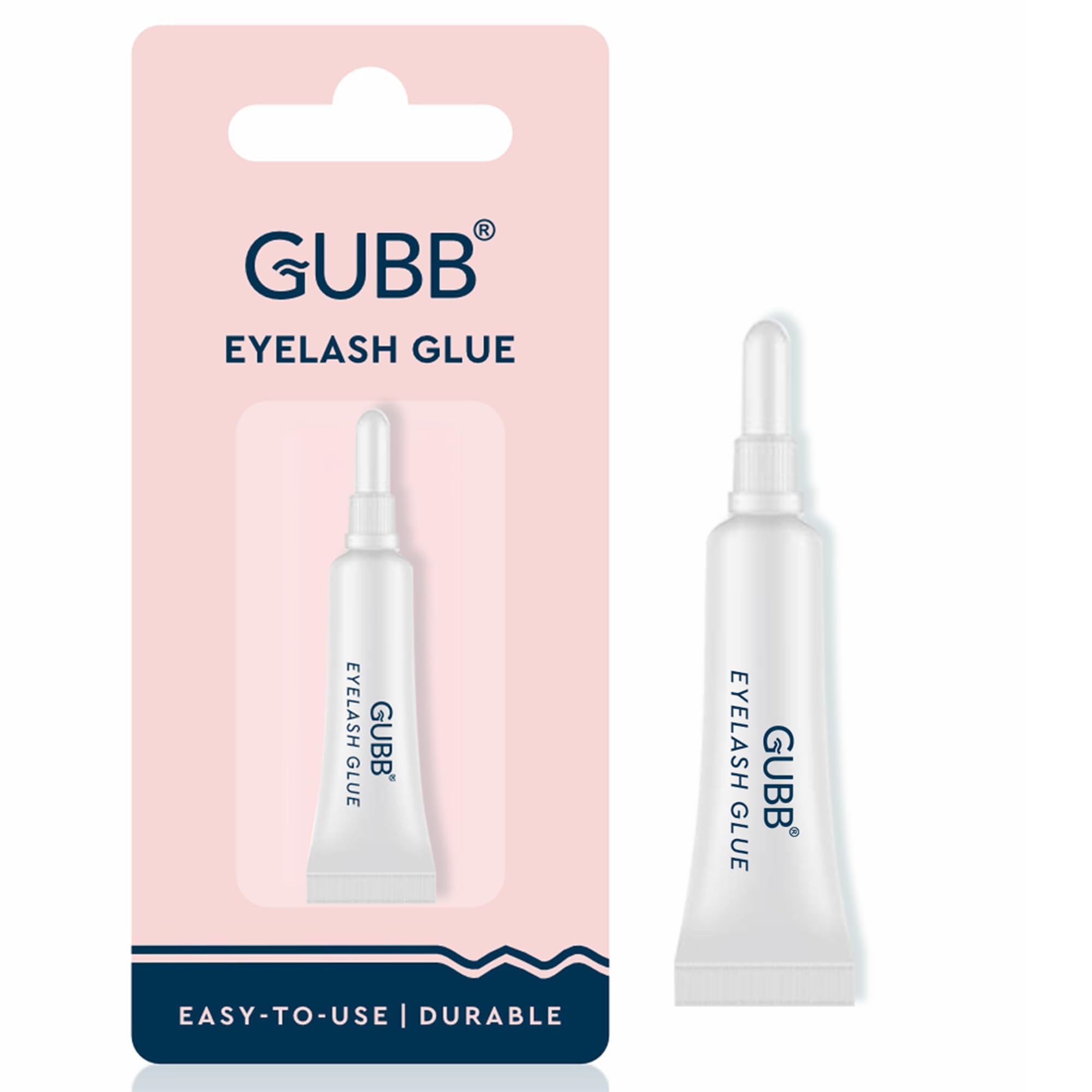 GUBB False Eyelash Glue - Transparent, Waterproof, Long Lasting Adhesive for Eyelash Extensions | Natural Rubber Latex, Seamless Blend | Perfect for Parties, Weddings & Daily Wear