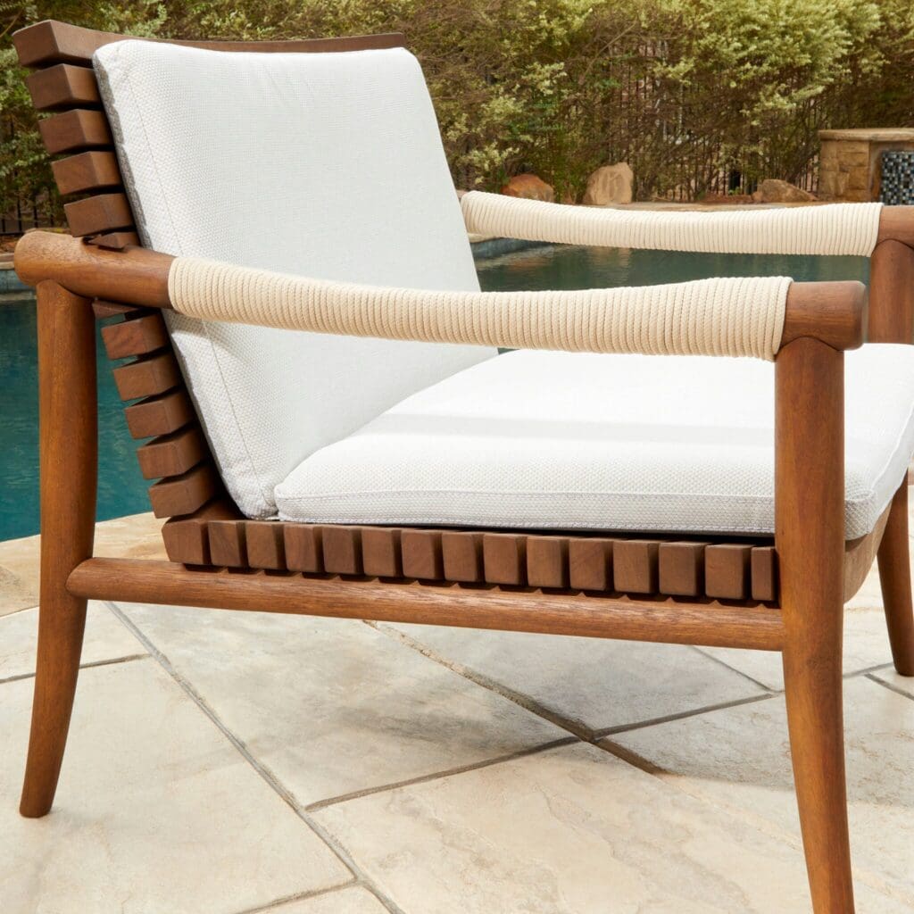 Cyan Design 11736 Acqua Chair - Teak Wood & Off White Upholstered Dining Chair for Kitchen, Dining Room, and Outdoor Patio Use