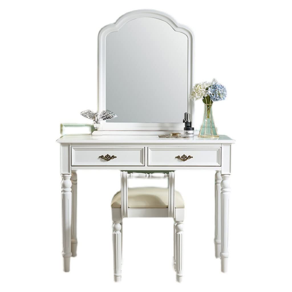 Modern Vanity Bench Set with Storage - Minimalist Makeup Desk for Bedroom - Women's Dressing Table (Perfect for Small Spaces & Daily Beauty Routine)