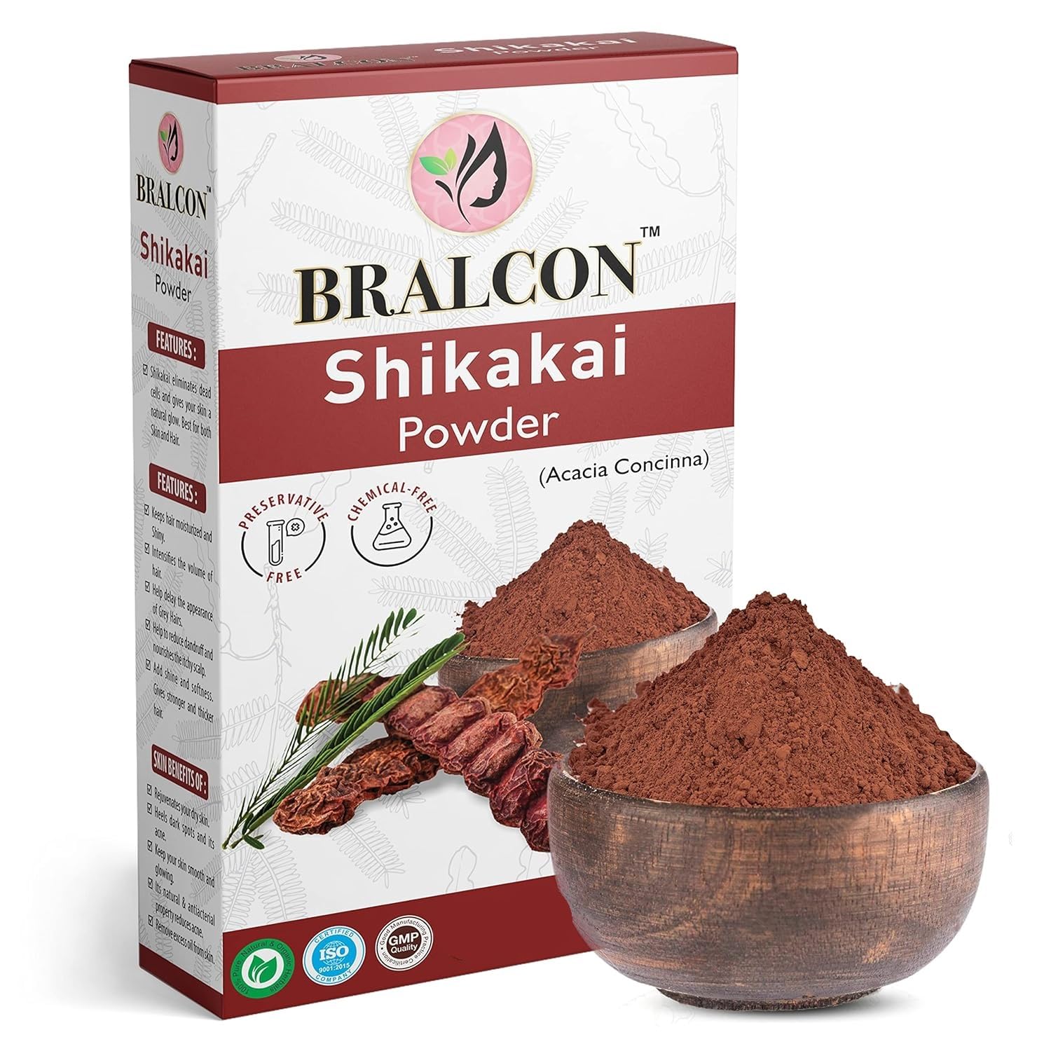 BRALCON Organic Amla Powder & Shikakai Powder Combo - 200g (100g x 2) | Indian Gooseberry & Shikakai Powder for Hair Growth, Conditioning & Cleansing | Natural Hair Care & Skin Care Treatment | Perfect for DIY Hair Masks & Ayurvedic Beauty Routines