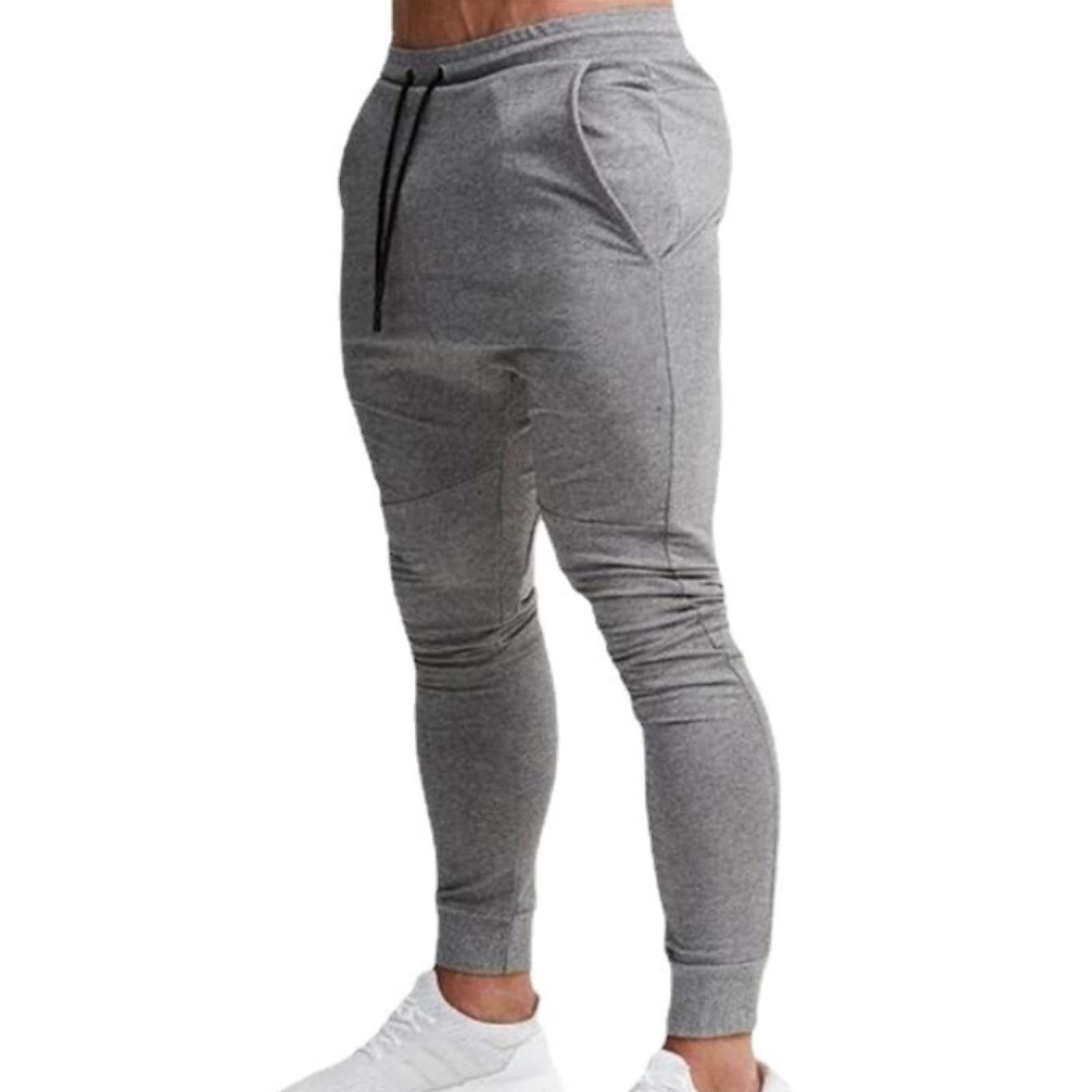 Men's Solid Color Sweatpants - Comfortable Elastic Waist Joggers for Running, Gym Workout & Lounge Wear - Breathable Fitness Training Pants for Men