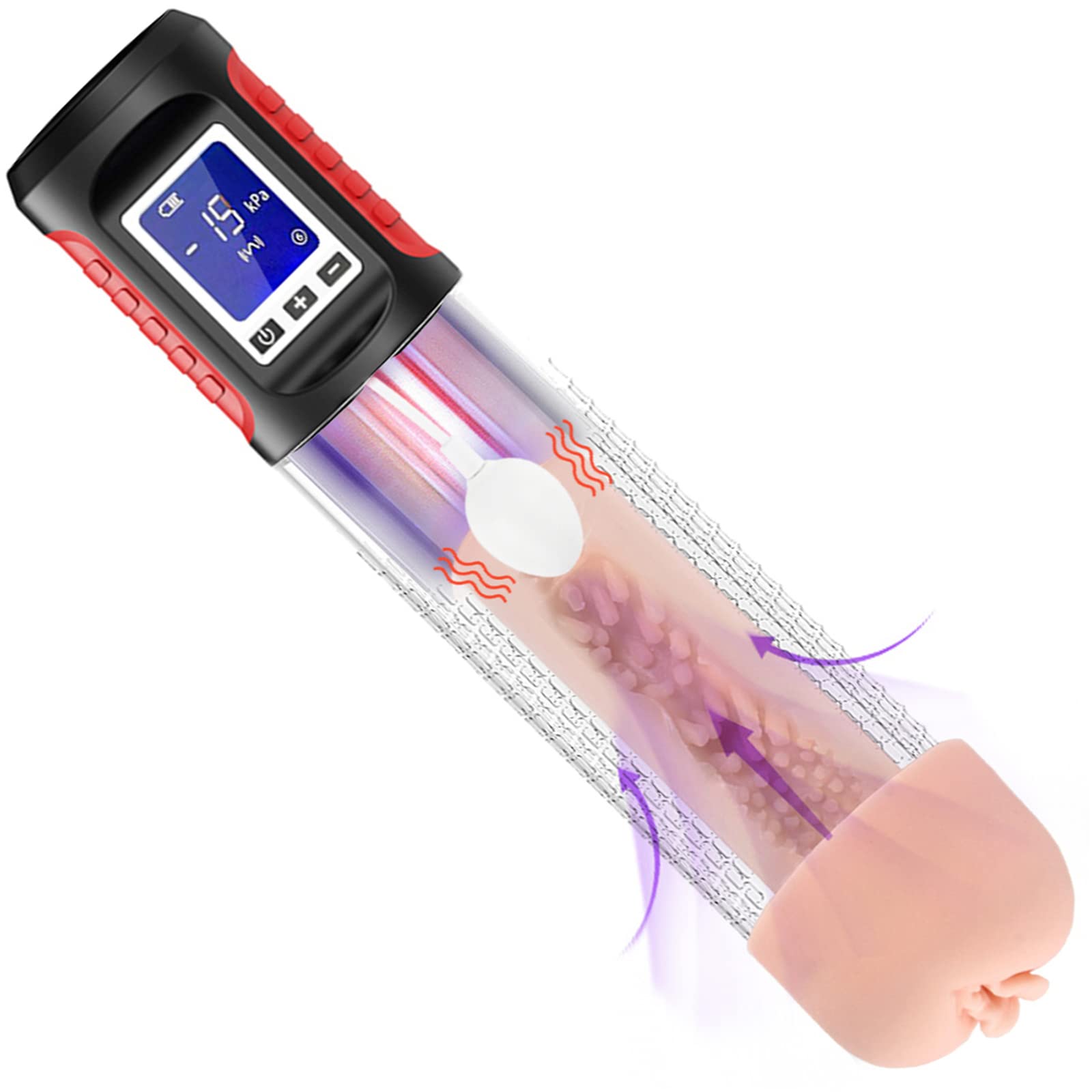 Electric Penis Pump for Men - Penis Enlarger & Erection Device with Vibrator & Vagina Sleeve - Male Vacuum Pump for Enhanced Pleasure & Performance - Perfect for Solo Play, Couples Use & Sexual Wellness