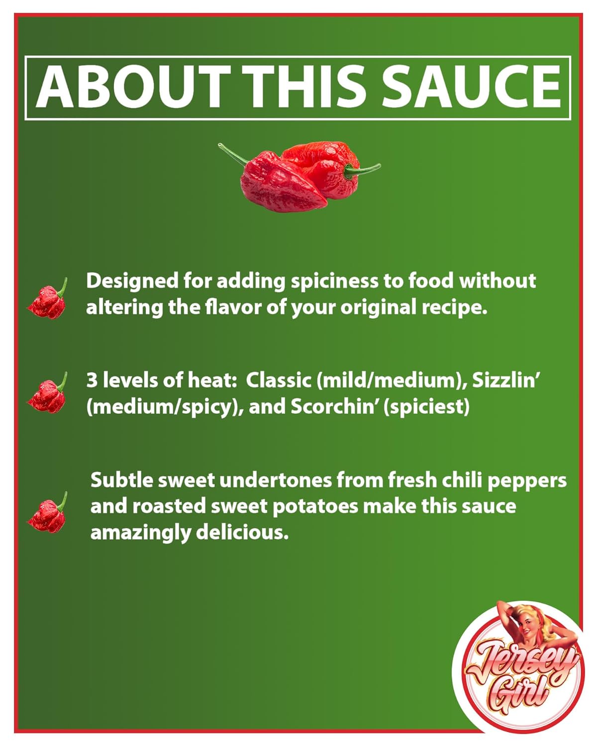 Jersey Girl All Natural Classic Habanero Hot Sauce - Sodium Free, Gluten Free, Vegan - Perfect for Tacos, Wings & Grilling