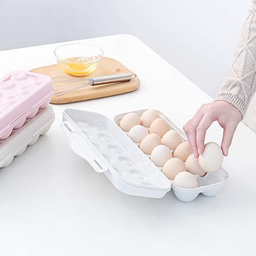 Plastic Egg Tray Holder with Lid - 12-Capacity Refrigerator Storage Organizer for Fresh Eggs (Grey) | Perfect for Kitchen Organization & Egg Protection