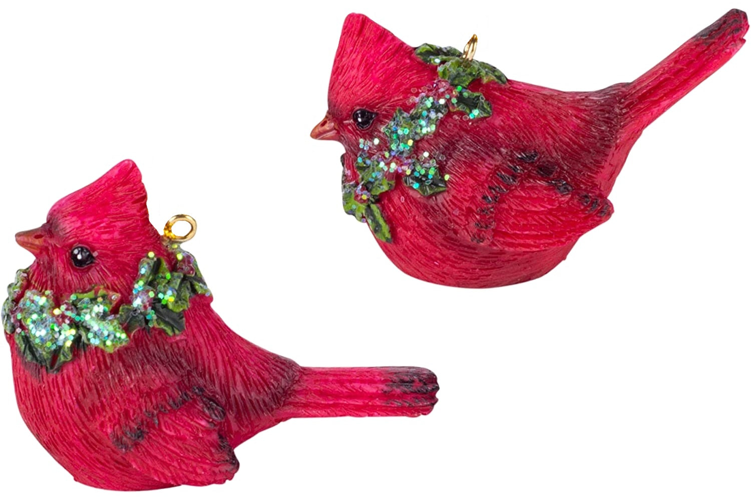 2.5 Inch Cardinal with Wreath Christmas Ornament - Handmade Holiday Decor for Tree, Gift, and Home Decoration | Perfect for Christmas, Winter, and Festive Season Decorating