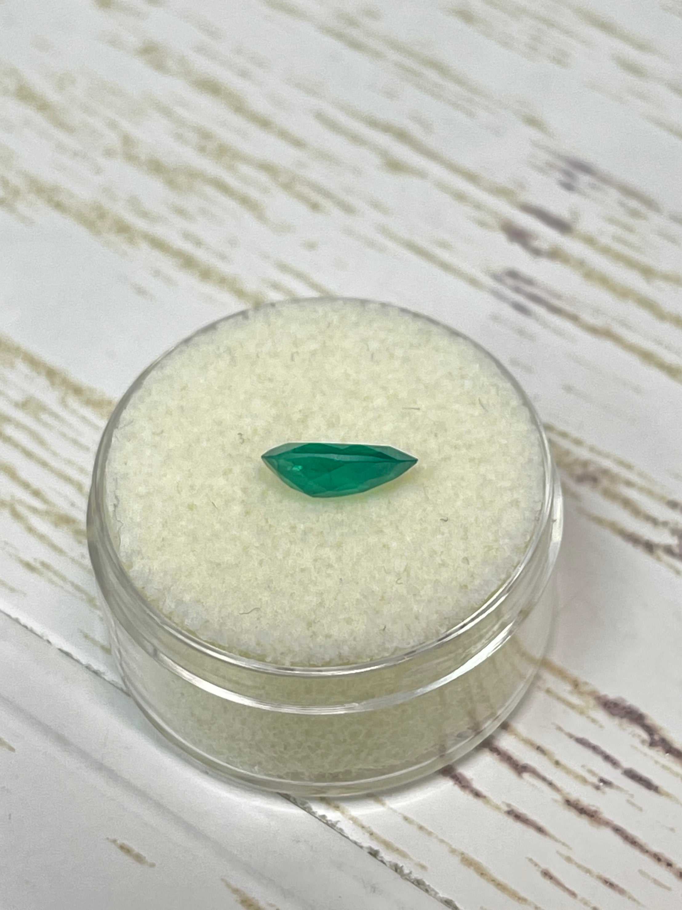 0.96 Carat Dark Green Natural Loose Colombian Emerald Pear Cut Gemstone for Jewelry Making, Engagement Rings & Fine Collections