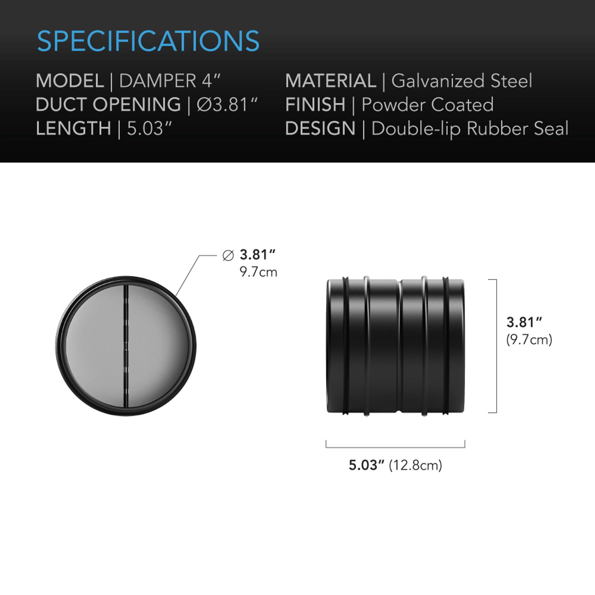 AC Infinity Backdraft Damper Ducting Insert - 6