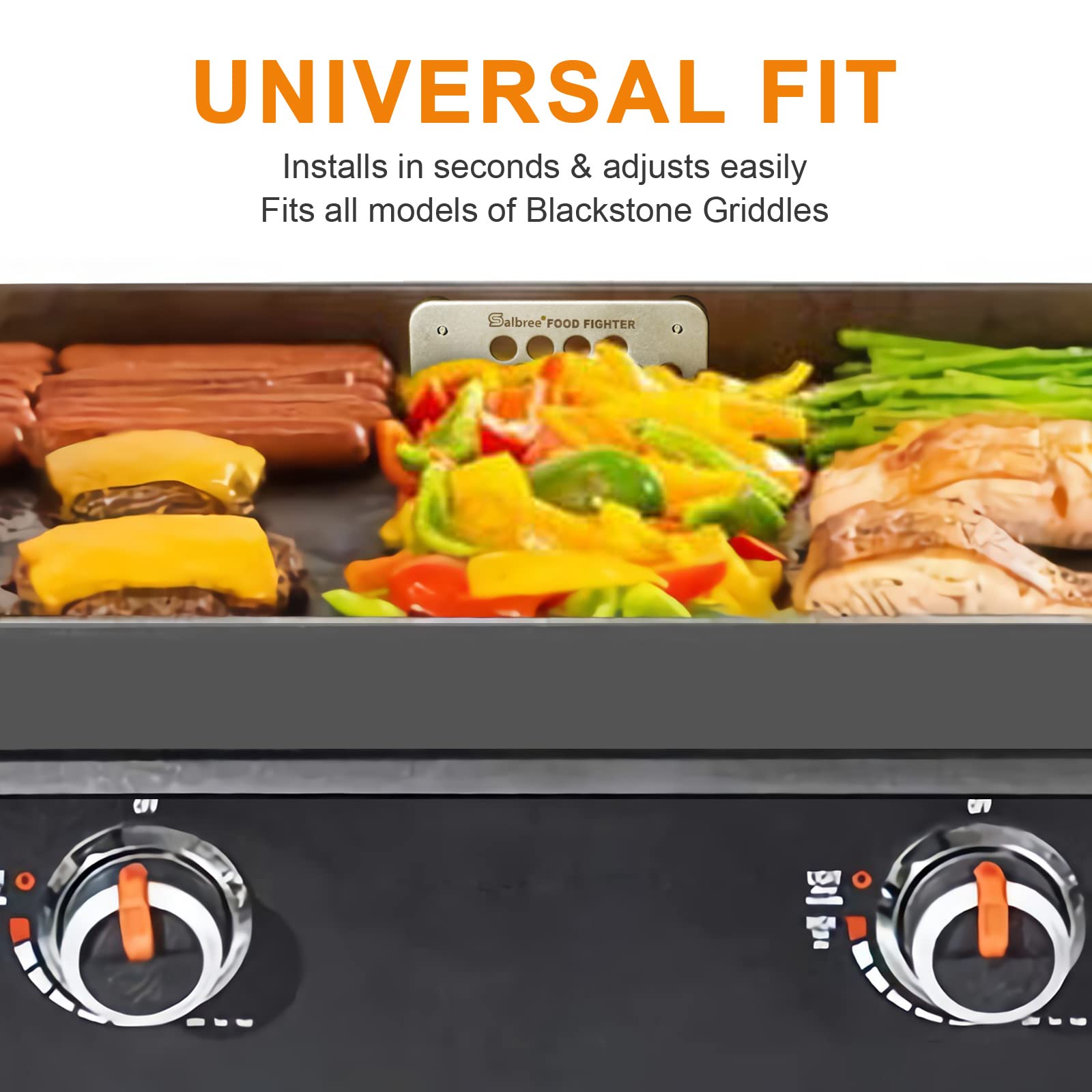 Salbree Food Fighter Mesh Screen Grease Gate - Universal Fit for All Blackstone Griddles & Grills | Prevents Food Falling into Rear Grease Trap Cup Tray | Compatible with Blackstone Griddle Goalie Accessories | Perfect for Outdoor Cooking, Camping & Backyard BBQs