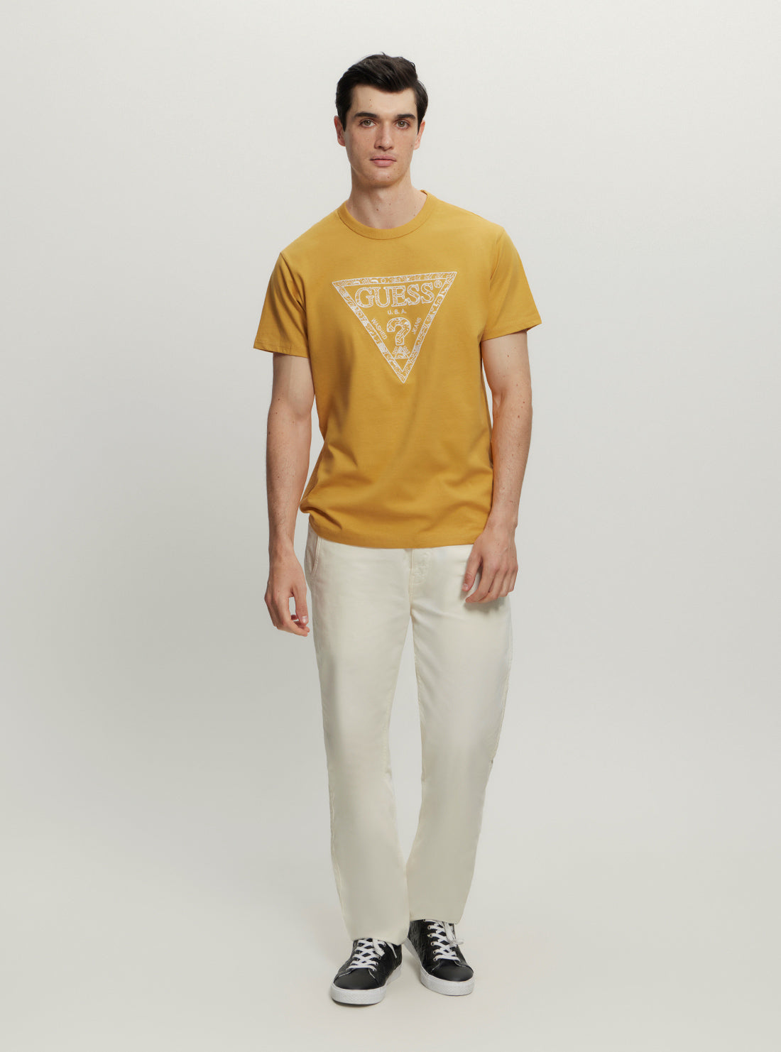 Eco-Friendly Yellow Logo T-Shirt for Men & Women - Sustainable Cotton Tee for Casual Wear, Gym, and Outdoor Activities