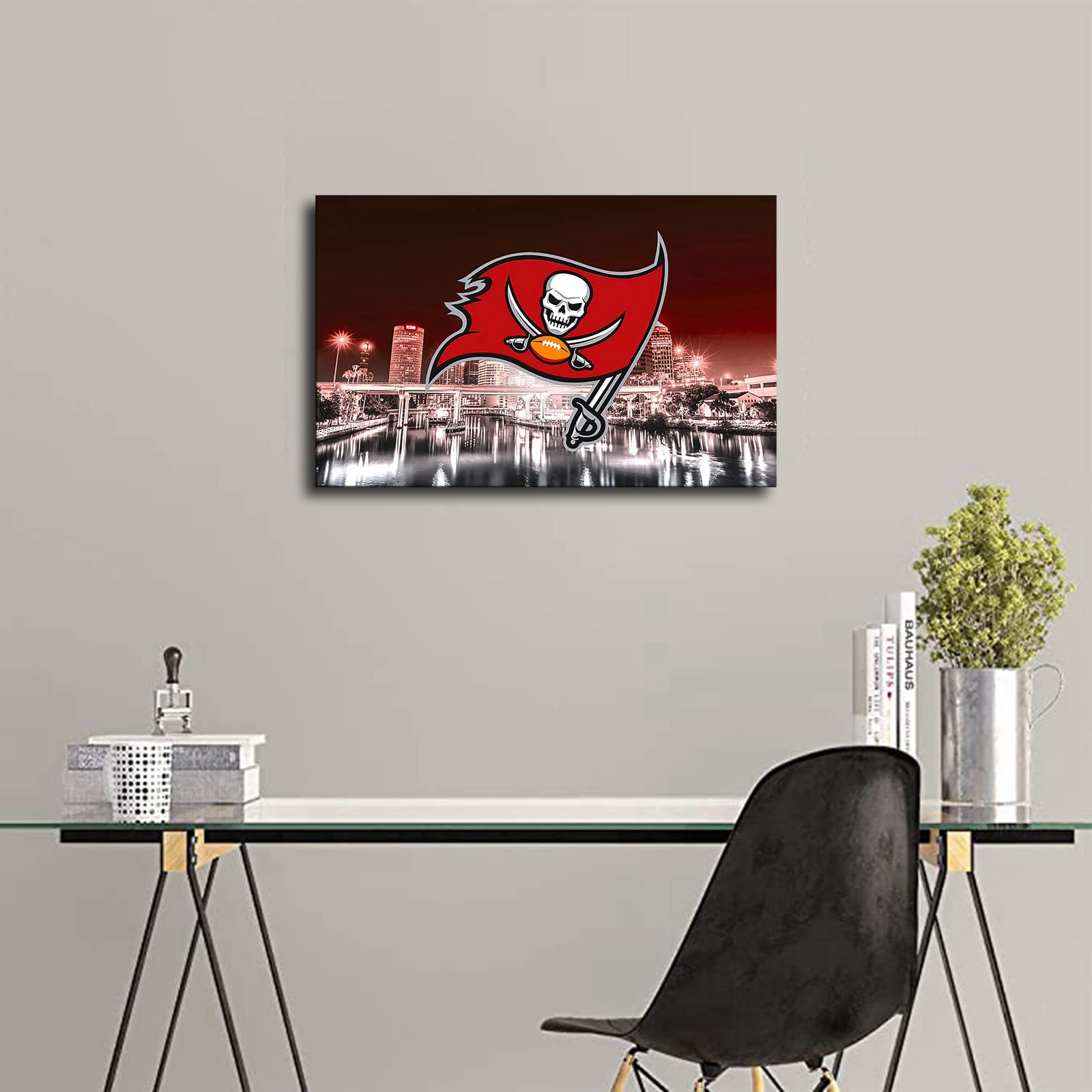 Tampa Bay Buccaneers Football Poster - NFL Team Canvas Wall Art Print (16x24 Inches Unframed) - Perfect for Man Cave, Sports Bar, Game Room & Football Fan Gift