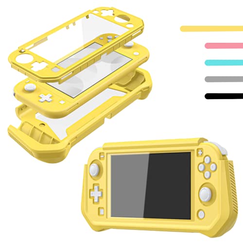 Protective Case for Nintendo Switch Lite - Shockproof & Anti-Scratch TPU+PC Cover with Built-in Screen Protector - Yellow Gaming Accessory - Perfect for Travel, Commuting & Home Gaming Protection