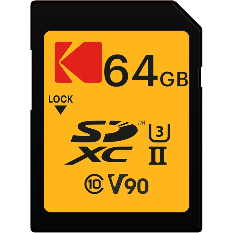Kodak SDXC UHS-II U3 V90 Ultra Pro Memory Card - High Speed 300MB/s for 4K/8K Video, DSLR & Mirrorless Cameras, Action Cameras, Drones - Perfect for Professional Photography & Videography