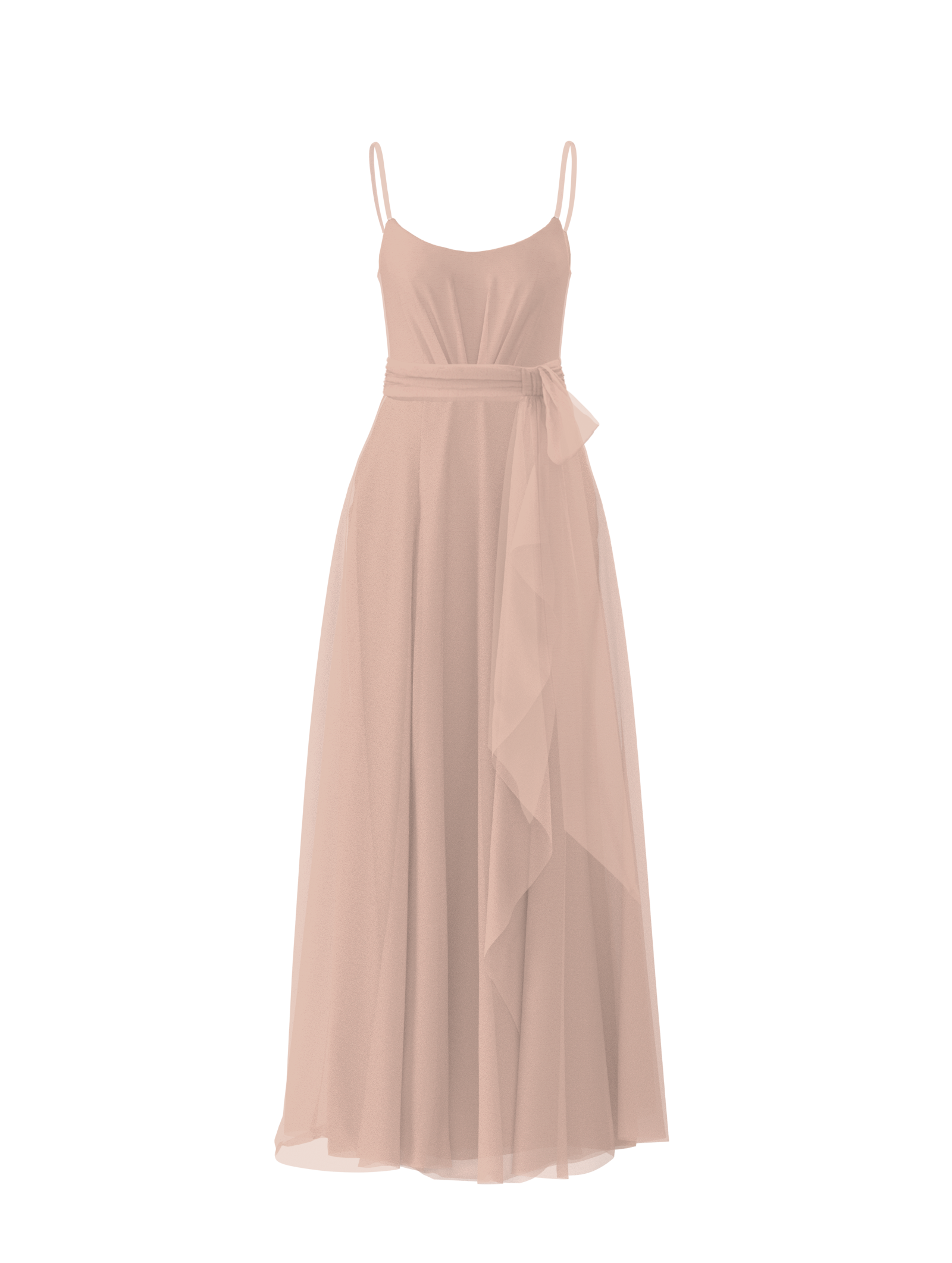 Campbell Bodice & Jaycie Skirt Set with Sash Belt - Elegant Blush Outfit for Prom, Wedding, and Special Occasions