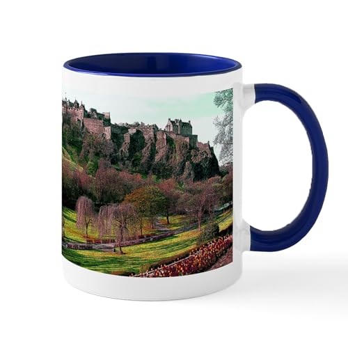 White/Navy Inside - Edinburgh Castle View Mug