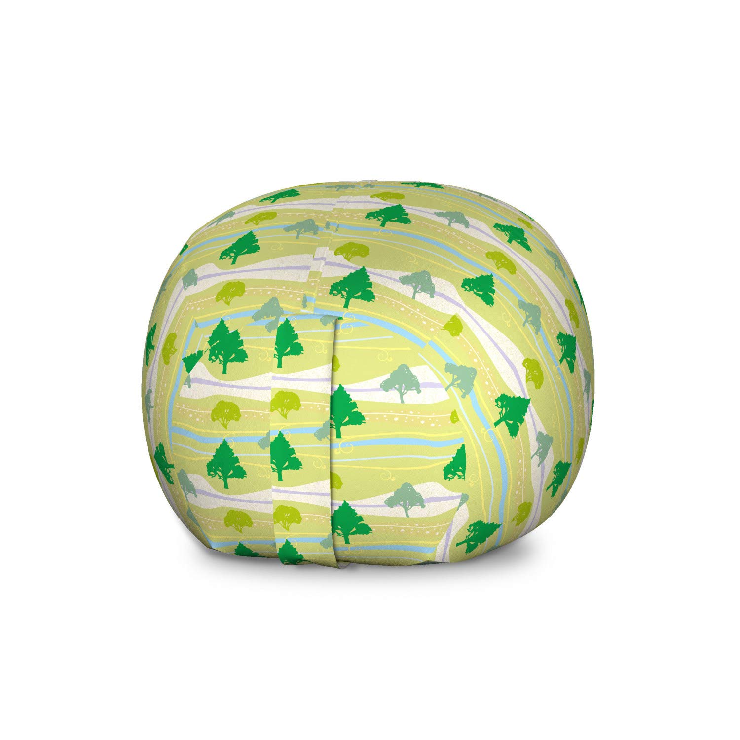 Ambesonne Large Washable Toy Storage Bag Chair - Forest Path with Horizontally Designed Trees, Multicolor Stuffed Animal Organizer | Perfect for Kids' Room, Playroom & Nursery Organization