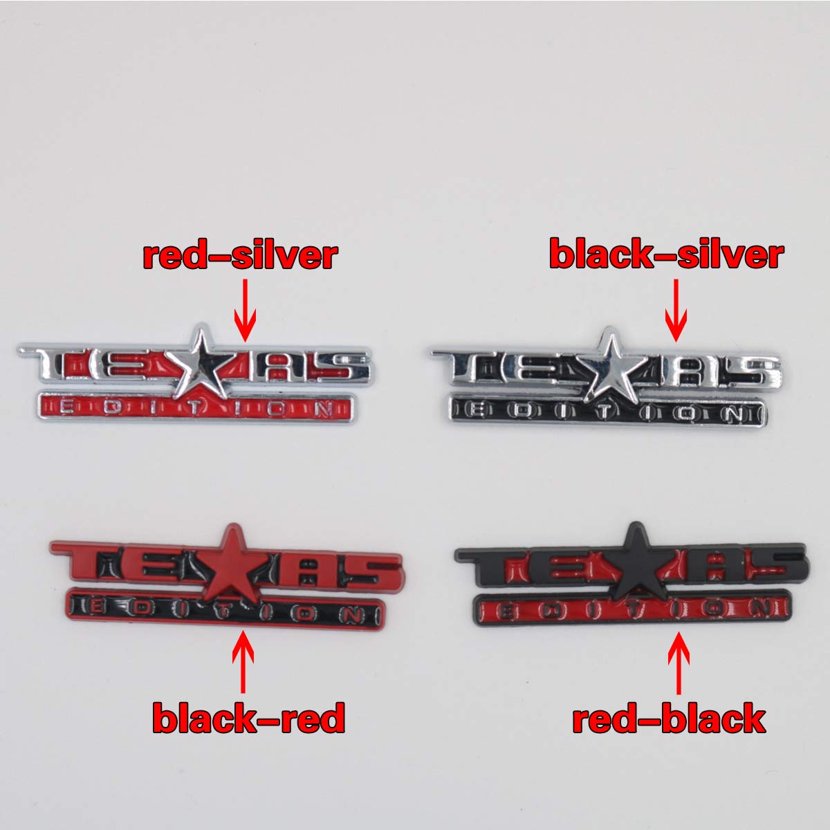 3D Car Sticker for Jeep Grand Cherokee, Dodge Ram SRT, Chevrolet Camaro/Corvette, Ford Mustang - Texas Edition Rear Trunk Emblem & Steering Wheel Badge (Black-Red) - Perfect for Car Enthusiasts & Customization Projects