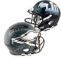 Authentic Carson Wentz & Nick Foles Signed Super Bowl LII Philadelphia Eagles Helmet - Collectible NFL Memorabilia for Fans & Sports Enthusiasts