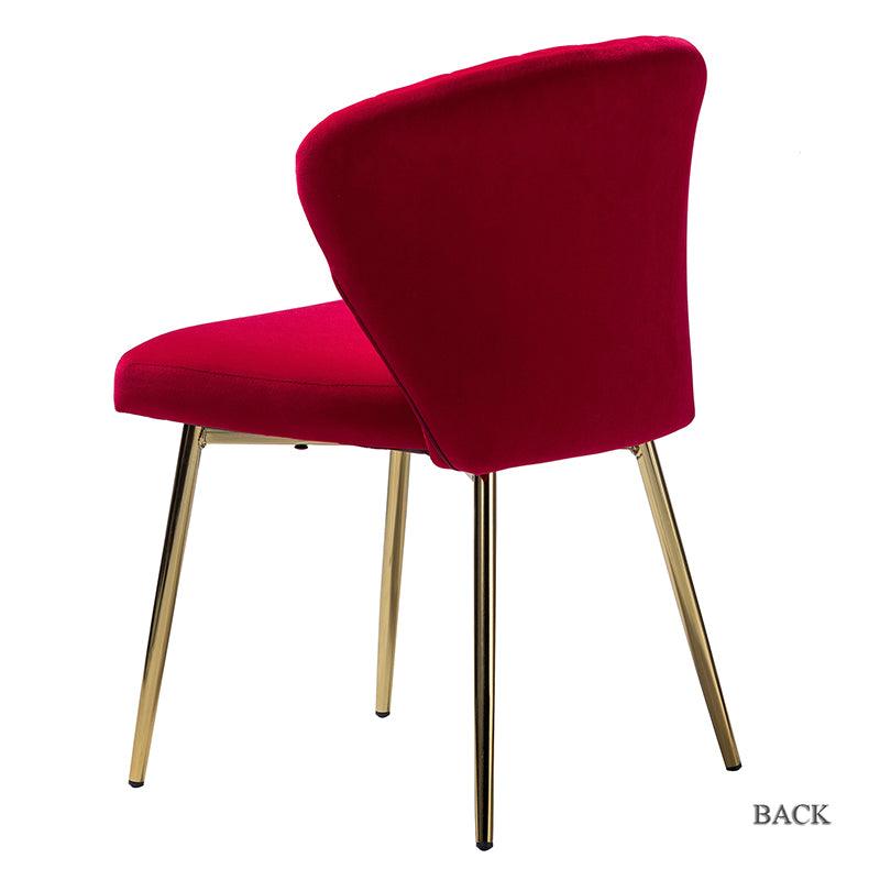 Modern Dining Chairs Set of 4 - Mid Century Metal Leg Side Chairs for Kitchen, Dining Room & Office - Aruna Contemporary Upholstered Seating