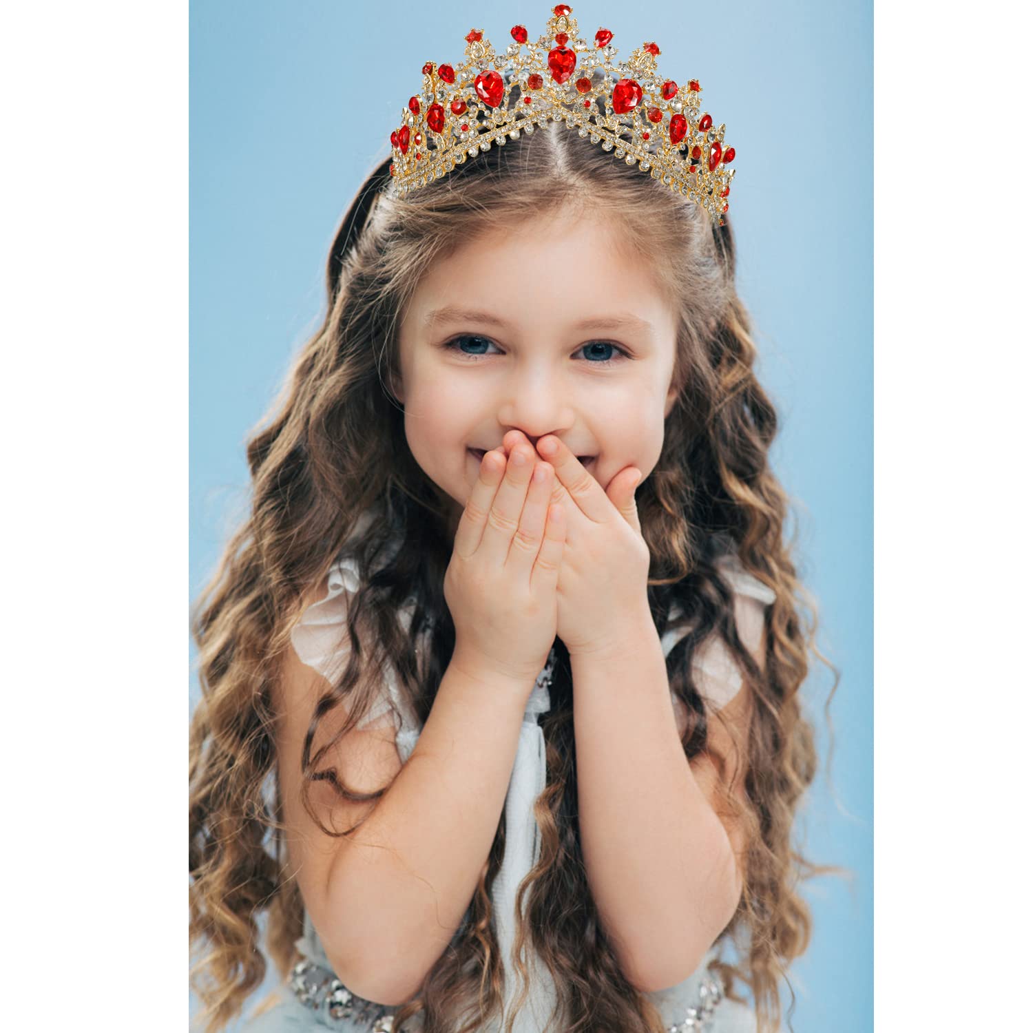 Elegant Women's Birthday Crown & Tiara Set - Red Velvet Queen Sash & Birthday Accessories for Women - Perfect for Birthday Parties, Bachelorette Celebrations & Special Occasions
