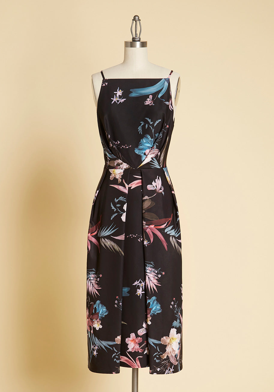 Just the Occasion Midi Dress - Elegant Flowy Women's Party Dress for Weddings, Cocktails & Special Events | Perfect for Date Night & Formal Occasions