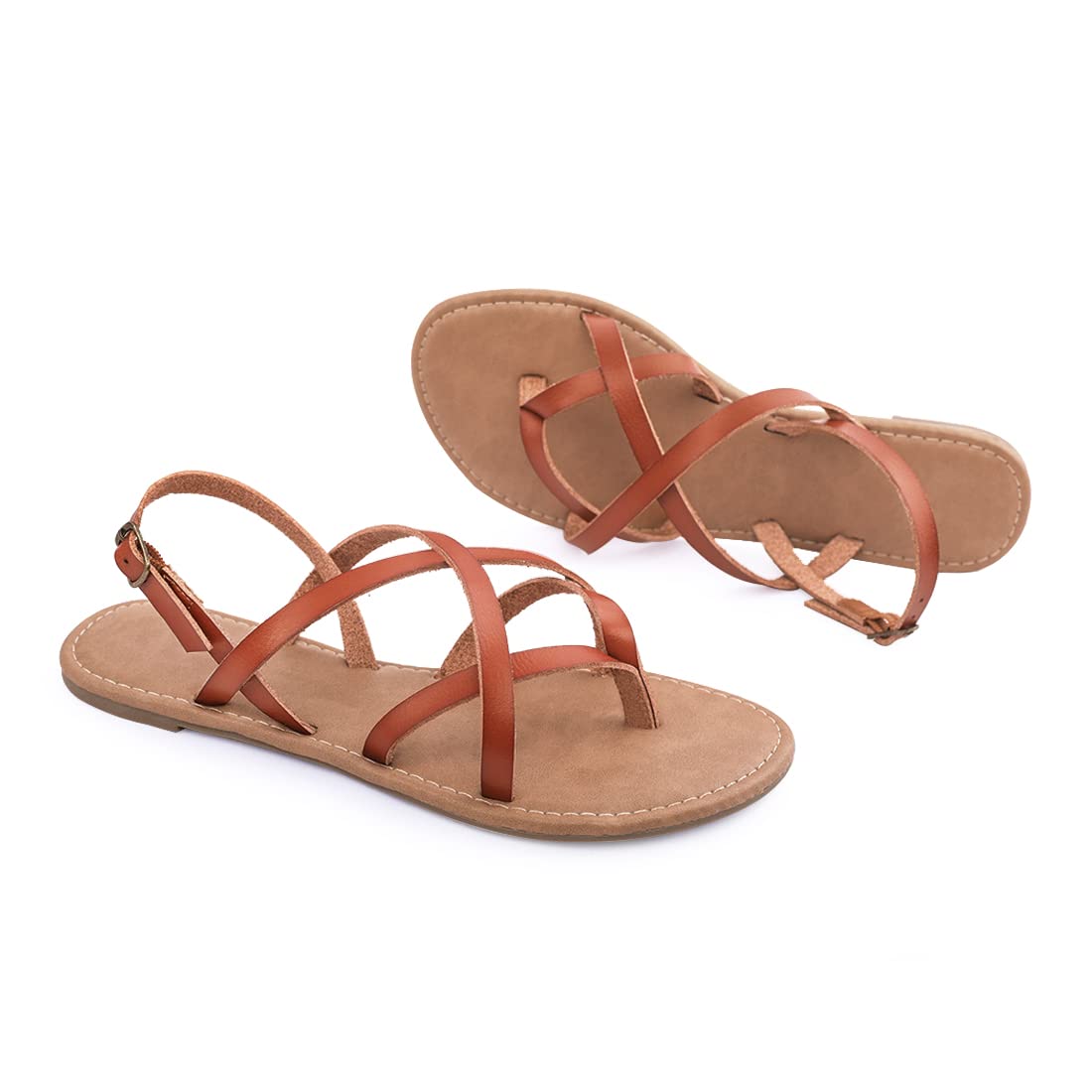 Women's Gladiator Flat Sandals - Strappy Fisherman Sandals with Ankle Strap | Comfortable Summer Beach Walking Shoes for Outdoor Vacation & Casual Outfits