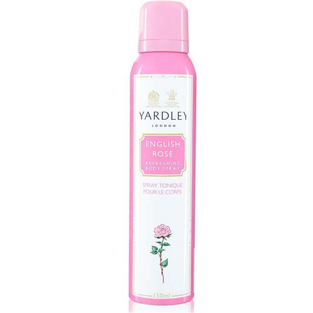 Yardley London English Rose Refreshing Deodorant Spray for Women - 150ml Floral Scent, Long-Lasting Freshness | Perfect for Daily Use, Gym, Work & Outdoor Activities