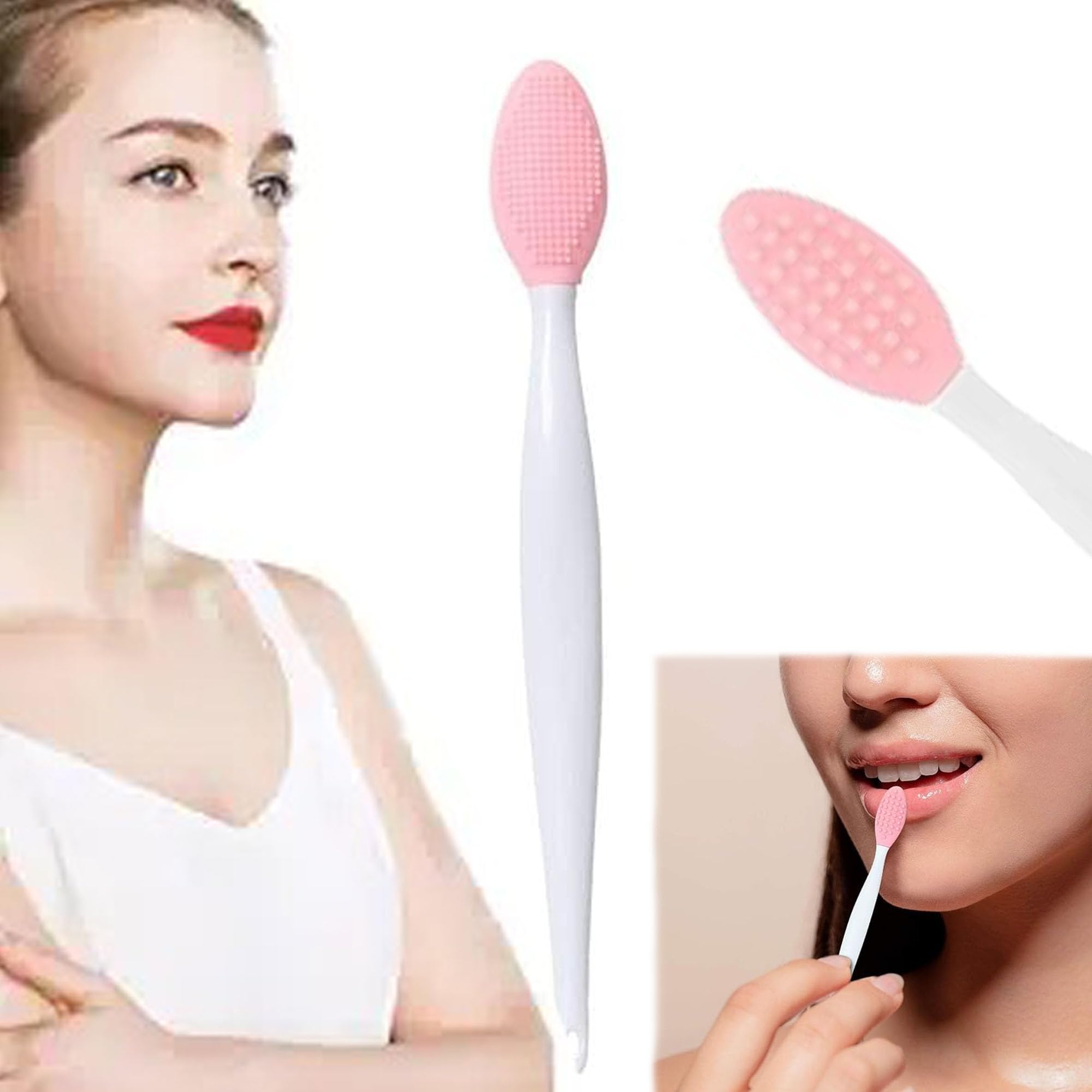VAIDUE Lip Exfoliating Brush & Facial Massager - Double-Sided Silicone Blackhead Remover for Women | Dry Lips Scrub Tool, Nose Pore Cleaner & Deep Facial Cleansing | Perfect for At-Home Spa & Skincare Routine