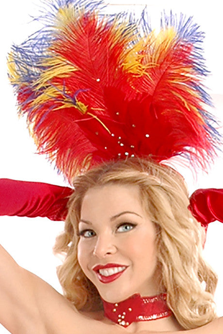 Colorful Macaw Feather Headdress - Exotic Tropical Bird Costume Accessory for Halloween, Cosplay, and Festivals | Perfect for Parties, Parades, and Themed Events