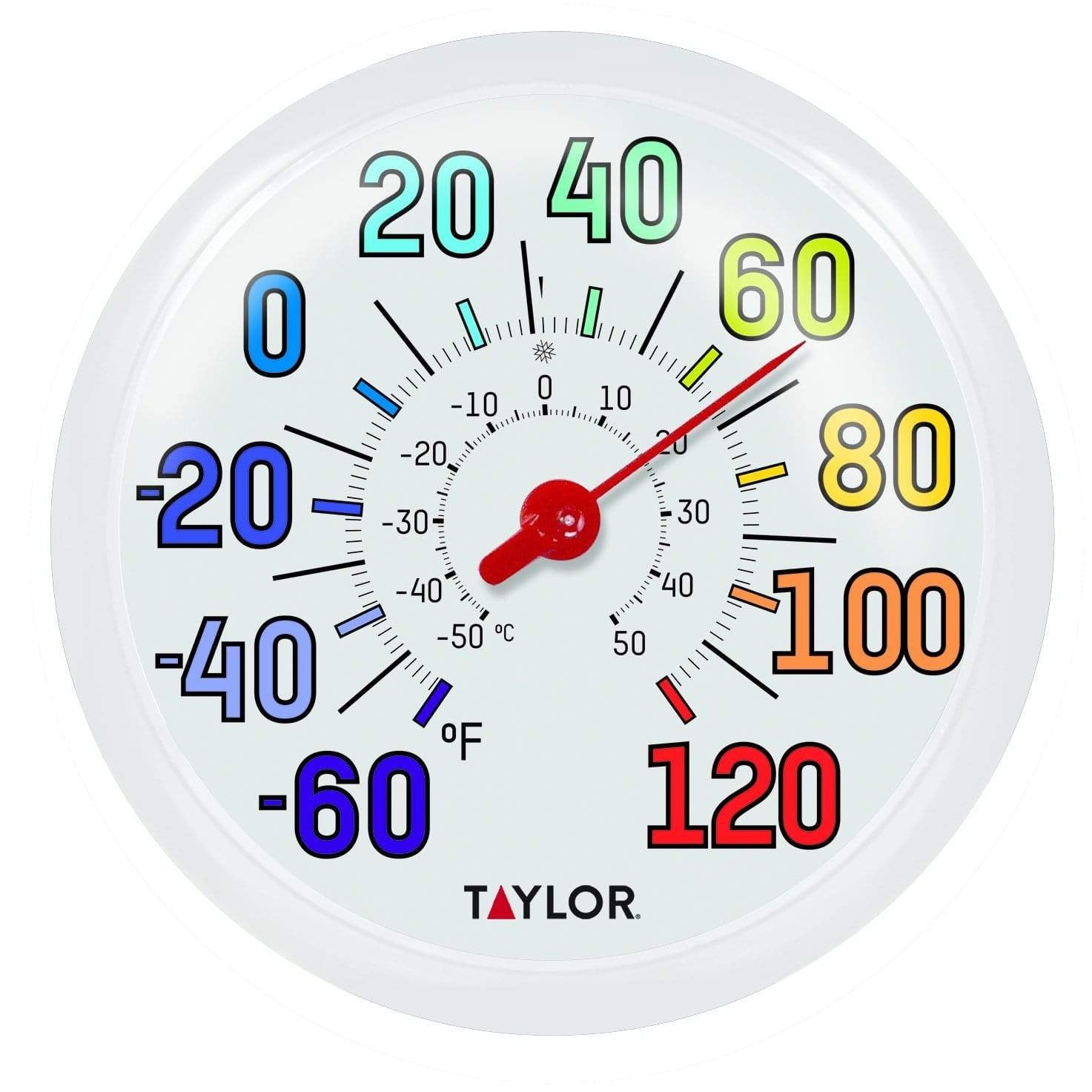 13.25 Inch Color Track Dial Thermometer - Easy-to-Read Temperature Gauge for Home, Kitchen, Greenhouse & Outdoor Use