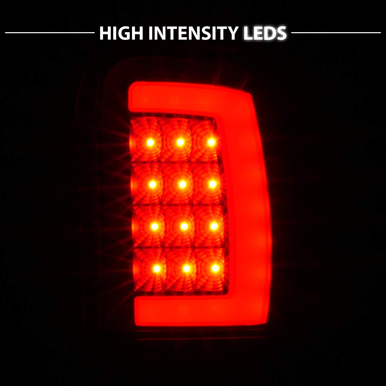 1994-2001 Dodge Ram 1500/2500/3500 Truck Black Smoke C-Bar LED Tail Lights - Pair (Left & Right) - High Visibility Replacement for Improved Safety - Perfect for Night Driving & Off-Road Adventures