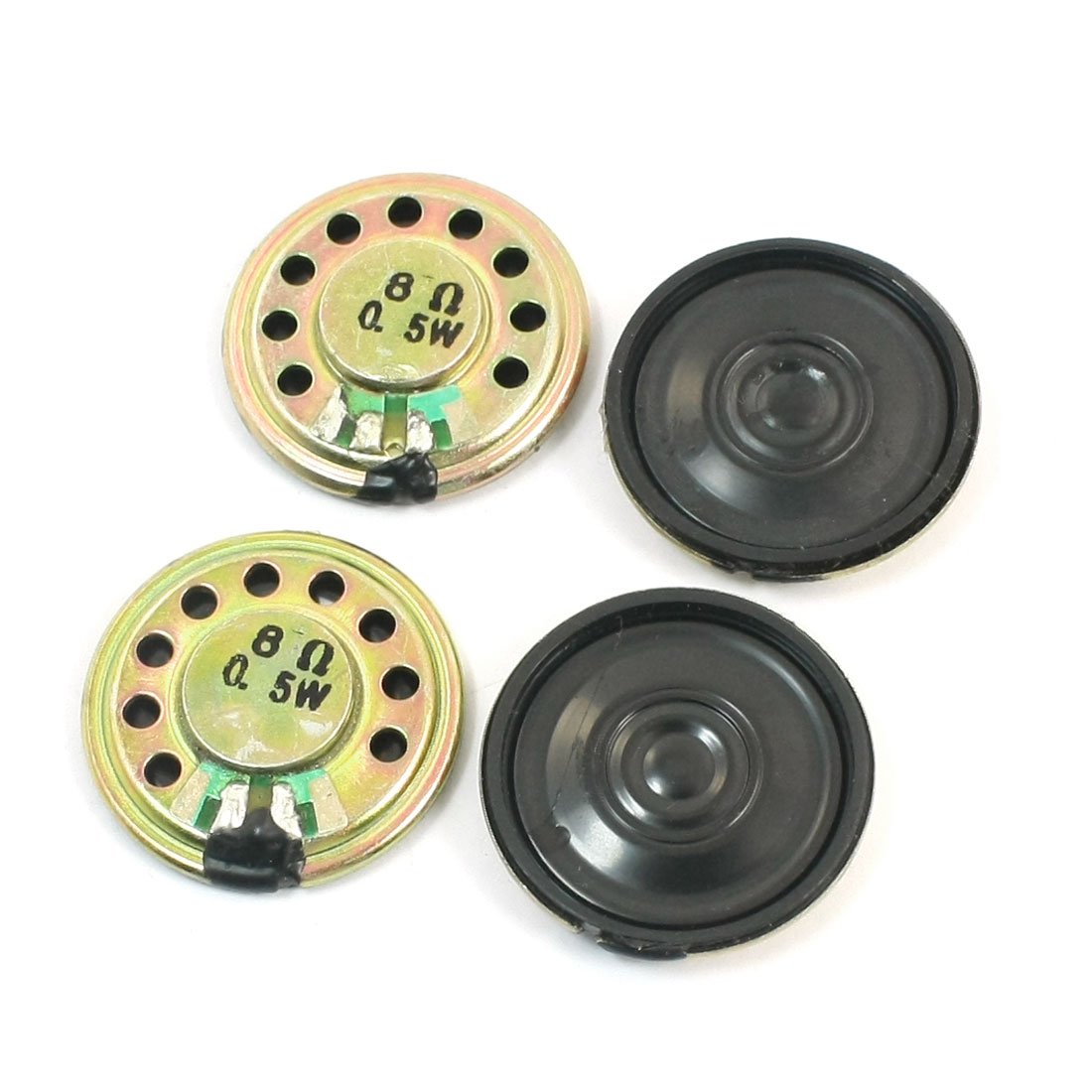 IIVVERR 4Pcs 0.5W 8 Ohm 28mm Mini Metal Magnet Speakers for Music Players - Perfect for DIY Audio Projects, Portable Bluetooth Speakers, and Electronic Instrument Upgrades