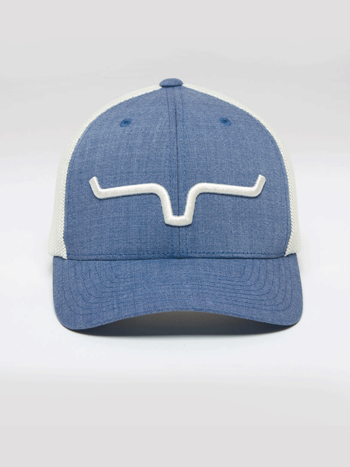 Kimes Ranch UPGRADE WEEKLY 110 Mesh Back Baseball Cap - Ivory & Light Blue - Perfect for Outdoor Sports, Hiking, and Casual Wear