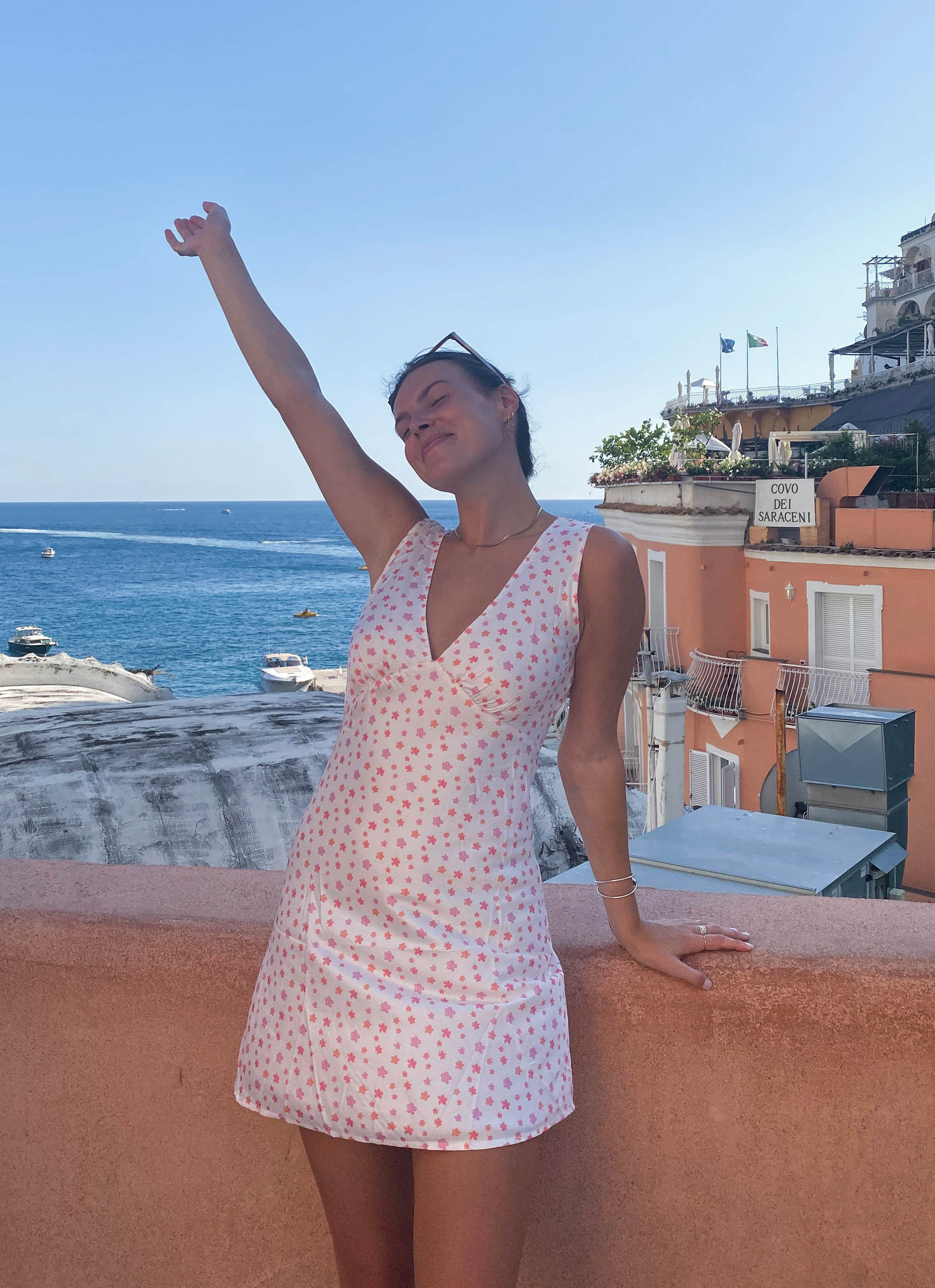 Audrey Vintage Slip Dress - Pink Wild Poppies Floral Midi Dress for Women | Elegant Lingerie Inspired Nightgown & Summer Party Wear
