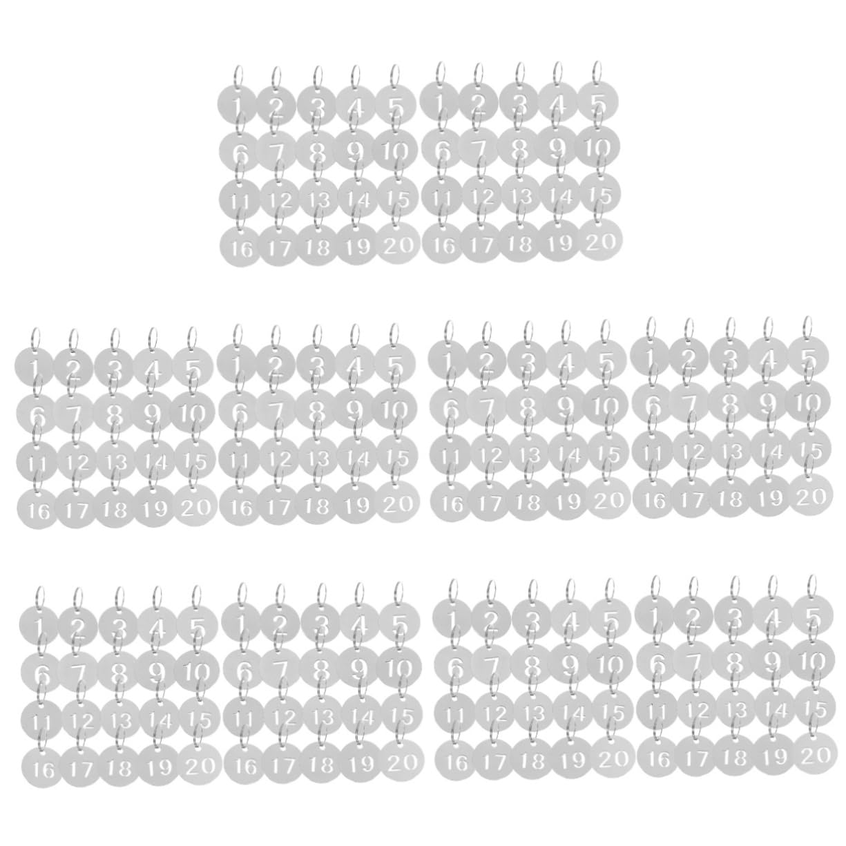 SHERCHPRY 10-Pack Stainless Steel Numbered Key Tags - Durable Key Identifier Rings for Home, Office & Gym Locker Organization (1-10 Number Plates)