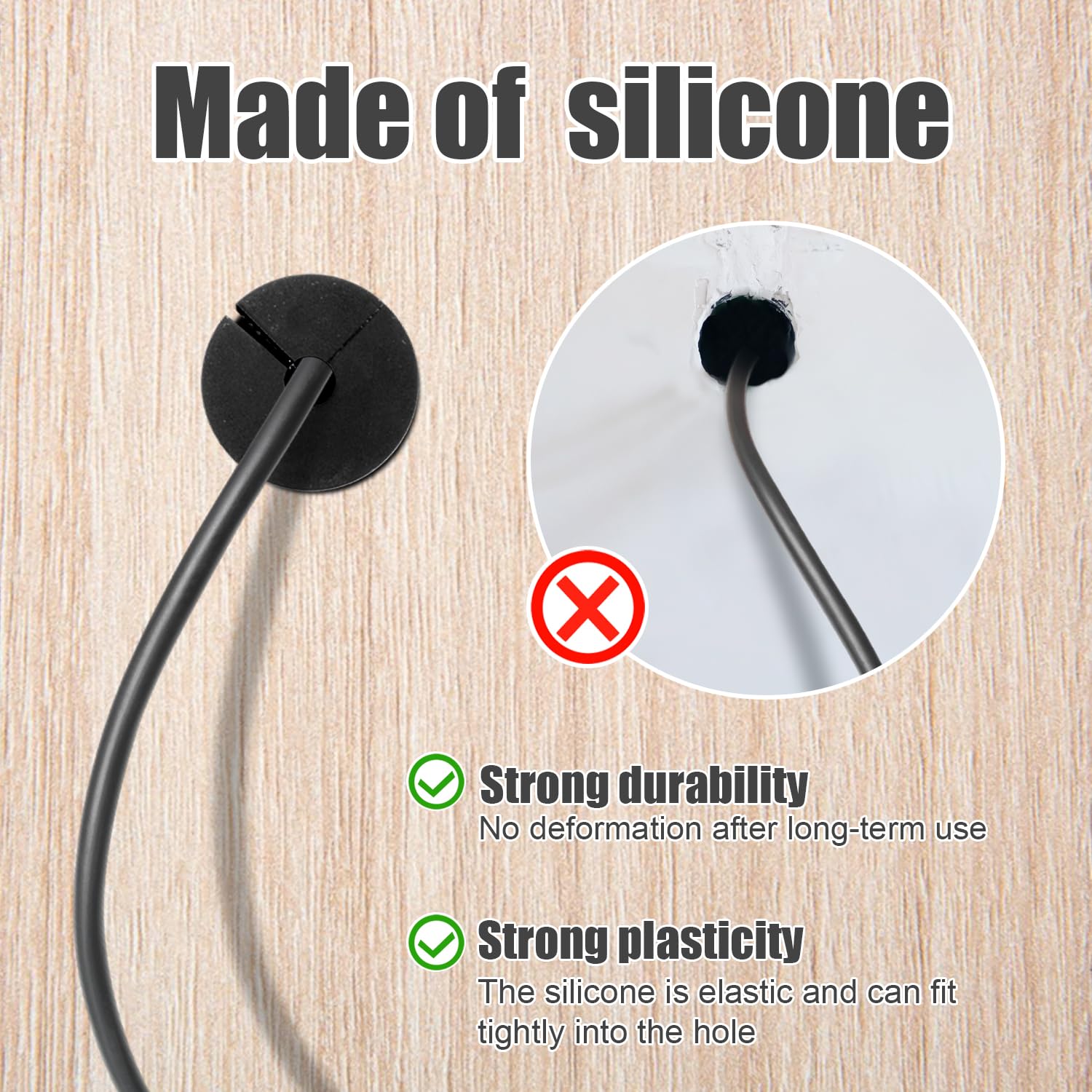 2-Pack Wall Hole Cable Routing Kit for Starlink - 1 Inch Silicone Cable Feed Through Bushings & Wall Grommets - Protective Sleeve for Starlink Router & Ethernet Cables (Black) - Perfect for Home & Office Network Setup
