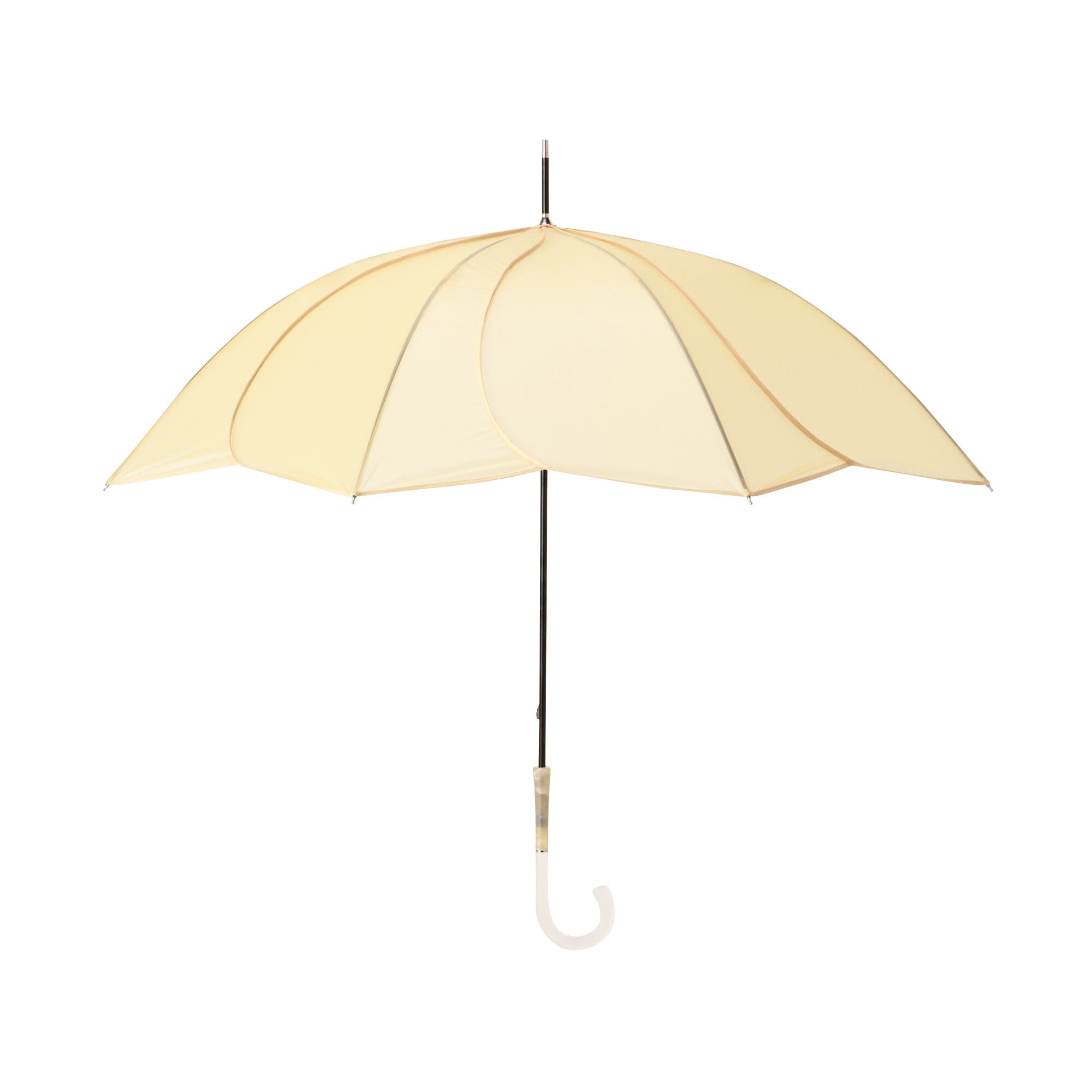 Transparent Windproof Long Umbrella with Powder Coated Handle - Yellow Rain Umbrella for Women & Men - Perfect for Walking, Commuting, and Outdoor Activities