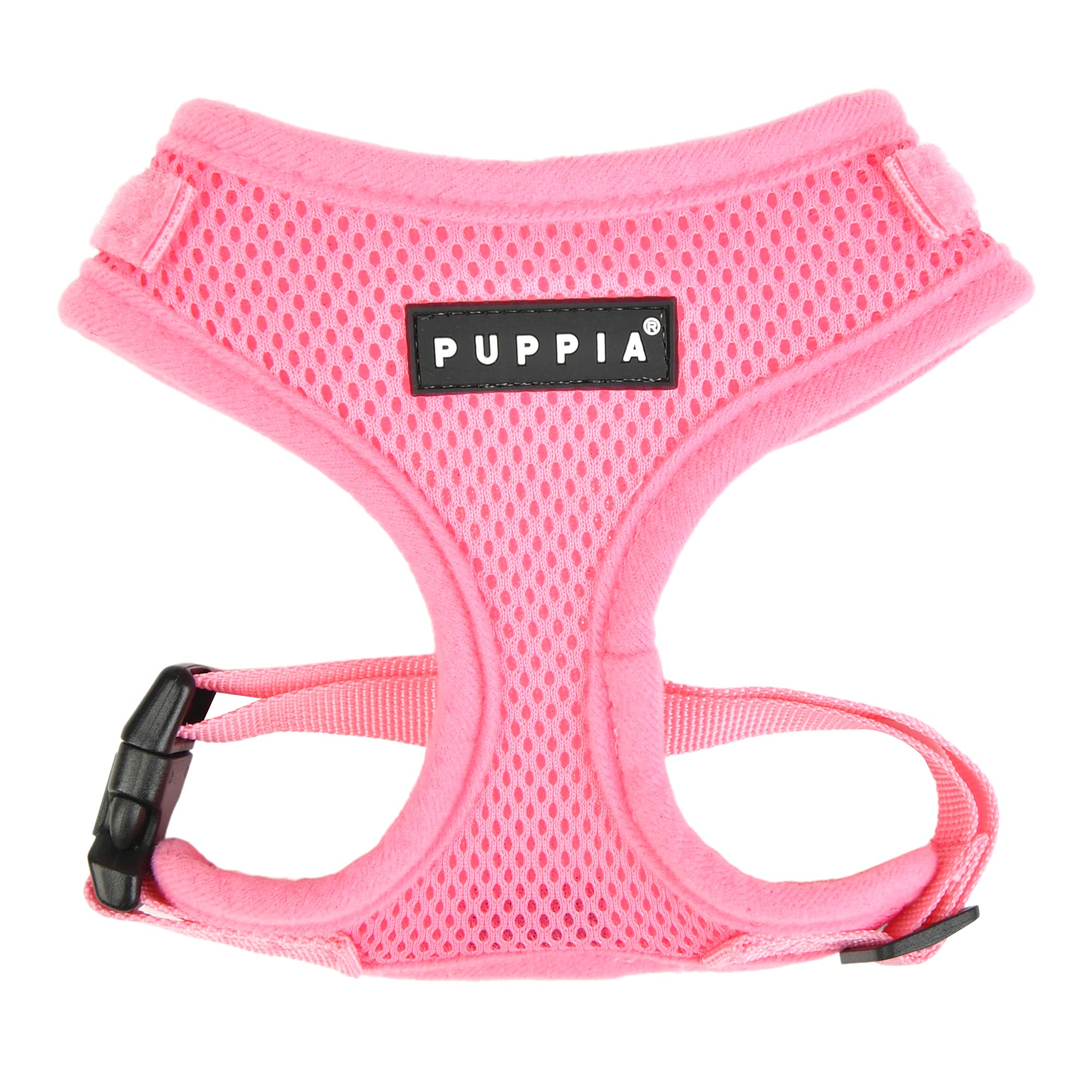 Puppia Soft Superior Dog Harness - Breathable Air Mesh, No Pull No Choke, Adjustable Neck & Chest for Small & Medium Dogs - Pink (Size L) - Perfect for Walking, Training & All-Season Comfort