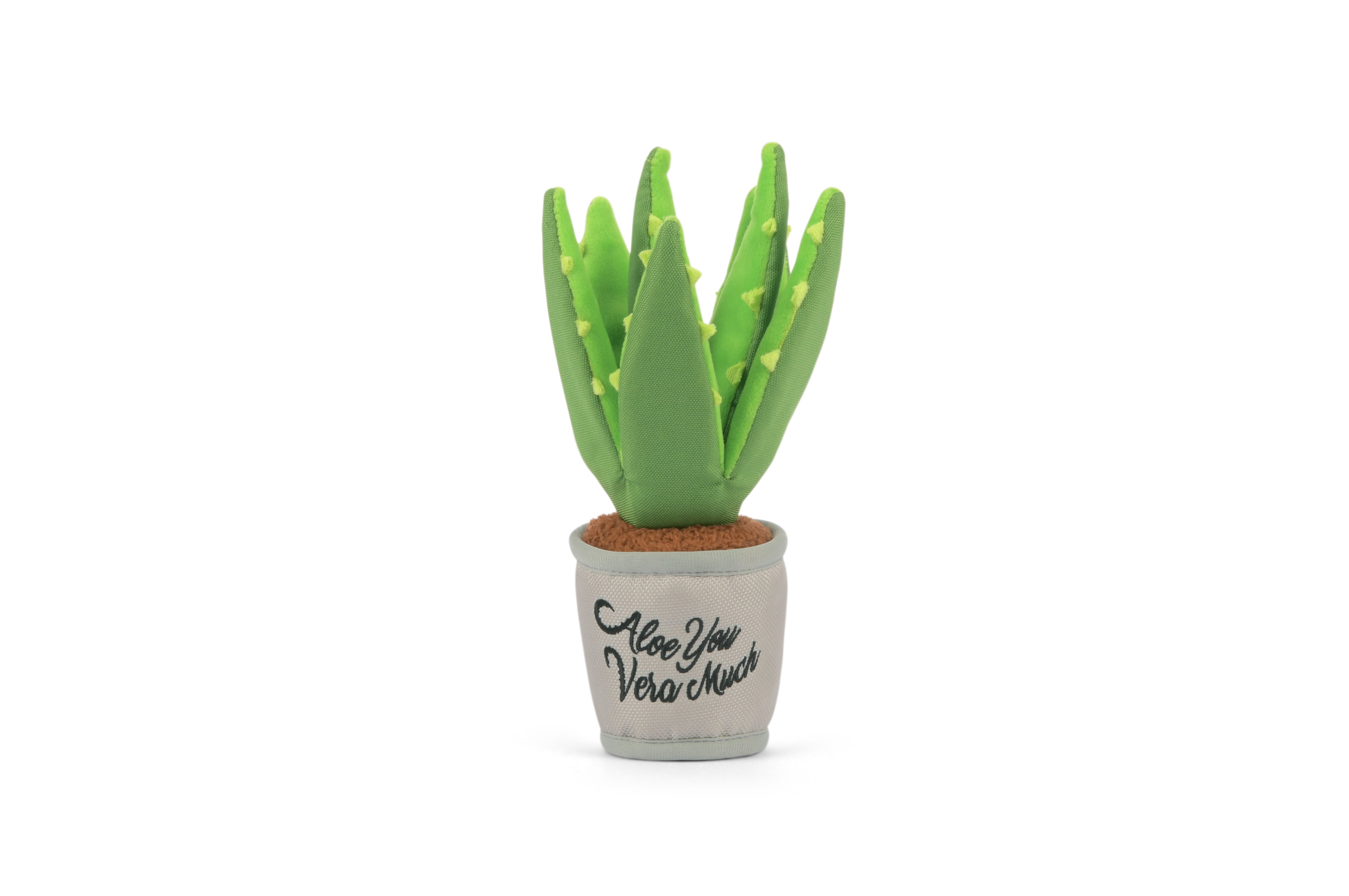 La Planta Aloe ve You Dog Plush Toy - Blooming Buddies™ Chew-Resistant Squeaky Stuffed Animal for Puppies & Dogs | Pet P.L.A.Y. | Perfect for Indoor Play, Training Rewards & Anxiety Relief