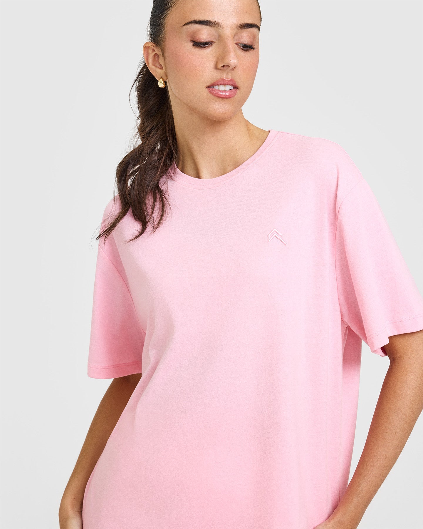 Classic Oversized Lightweight T-Shirt for Women | Soft Cotton Comfort Fit Casual Tee | Perfect for Everyday Wear, Lounge & Street Style (Petal Pink)