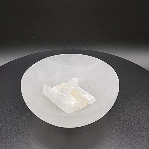 SPEXXI 10cm Selenite Crystal Bowl - Natural Healing Stone Round Bowl for Home Decor, Meditation, Yoga & Spiritual Healing | Perfect for Salt Holder, Jewelry Display & Zen Decorations