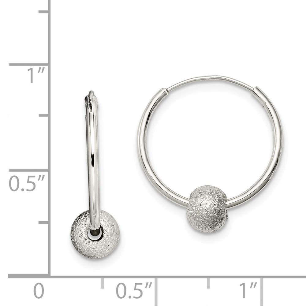 Sterling Silver Laser Bead Endless Hoop Earrings for Women - Dainty & Elegant Jewelry Gift for Everyday Wear, Date Night & Special Occasions