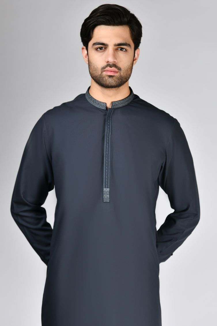 Stylish Blended Grey Kurta Trouser by J. Junaid Jamshed - Perfect for Casual Wear, Festivals & Special Occasions