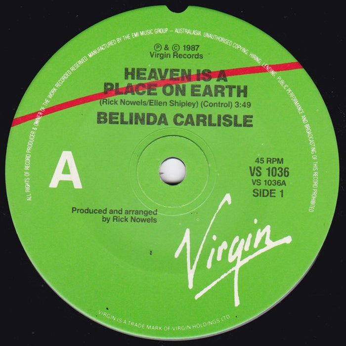 Belinda Carlisle – Heaven Is A Place On Earth (Vinyl Record) – Perfect for Home Listening & 80s Music Collectors