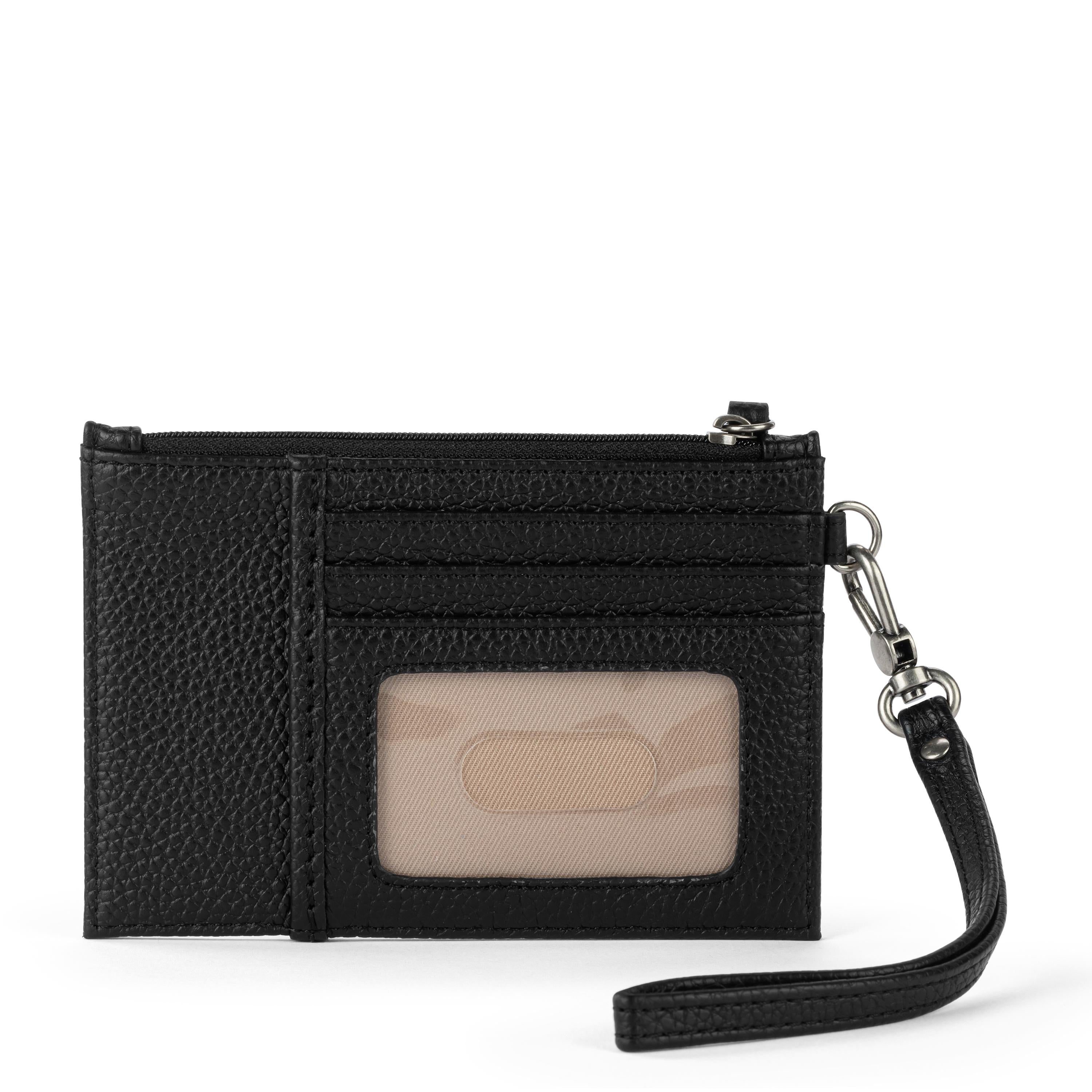 Premium Iris Card Wallet - Genuine Leather RFID Blocking Slim Minimalist Wallet for Men & Women - Perfect for Travel, Business & Everyday Use (Black)
