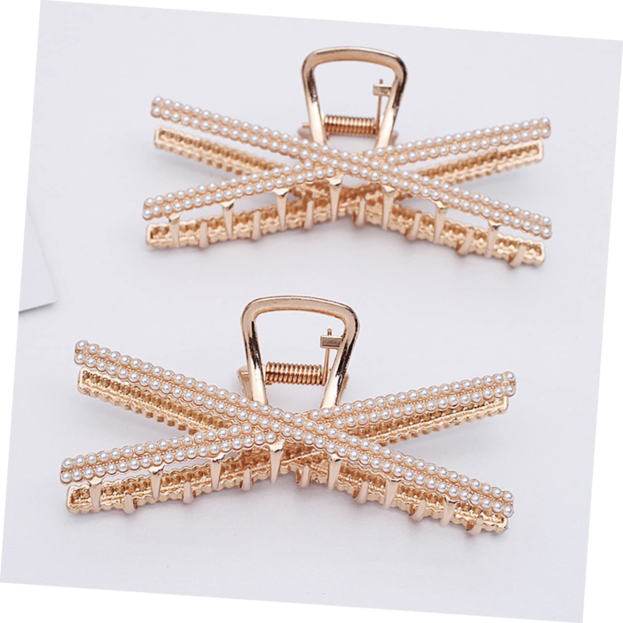 FOMIYES Metal Pearl Hair Claw Clips for Women & Girls - Shark Shape Hair Barrettes with Exquisite Design - Perfect for Parties, Weddings, and Everyday Styling